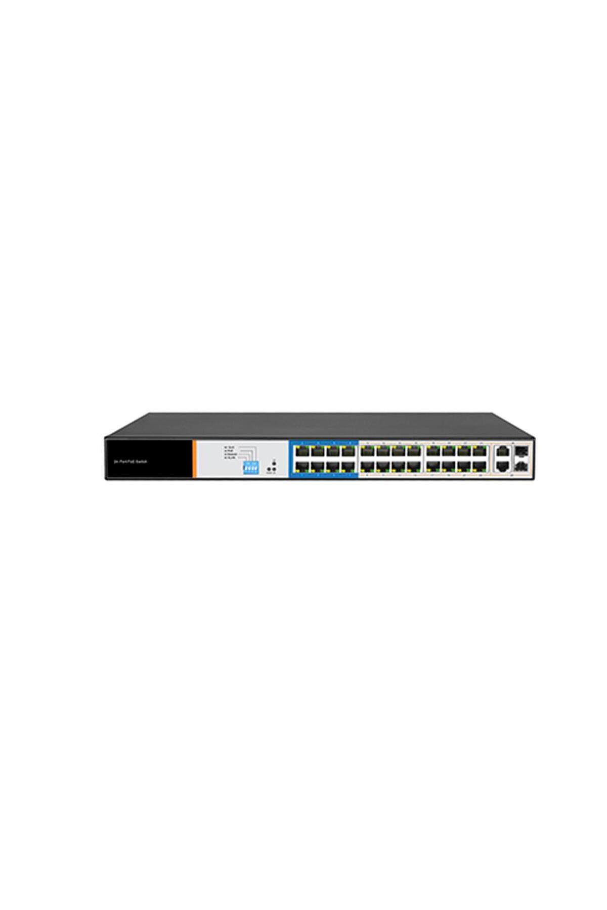 Tiandy 24 Port Yönetilmeyen AI PoE Switch ( 24E 412G Uplink 41 2G SFP )