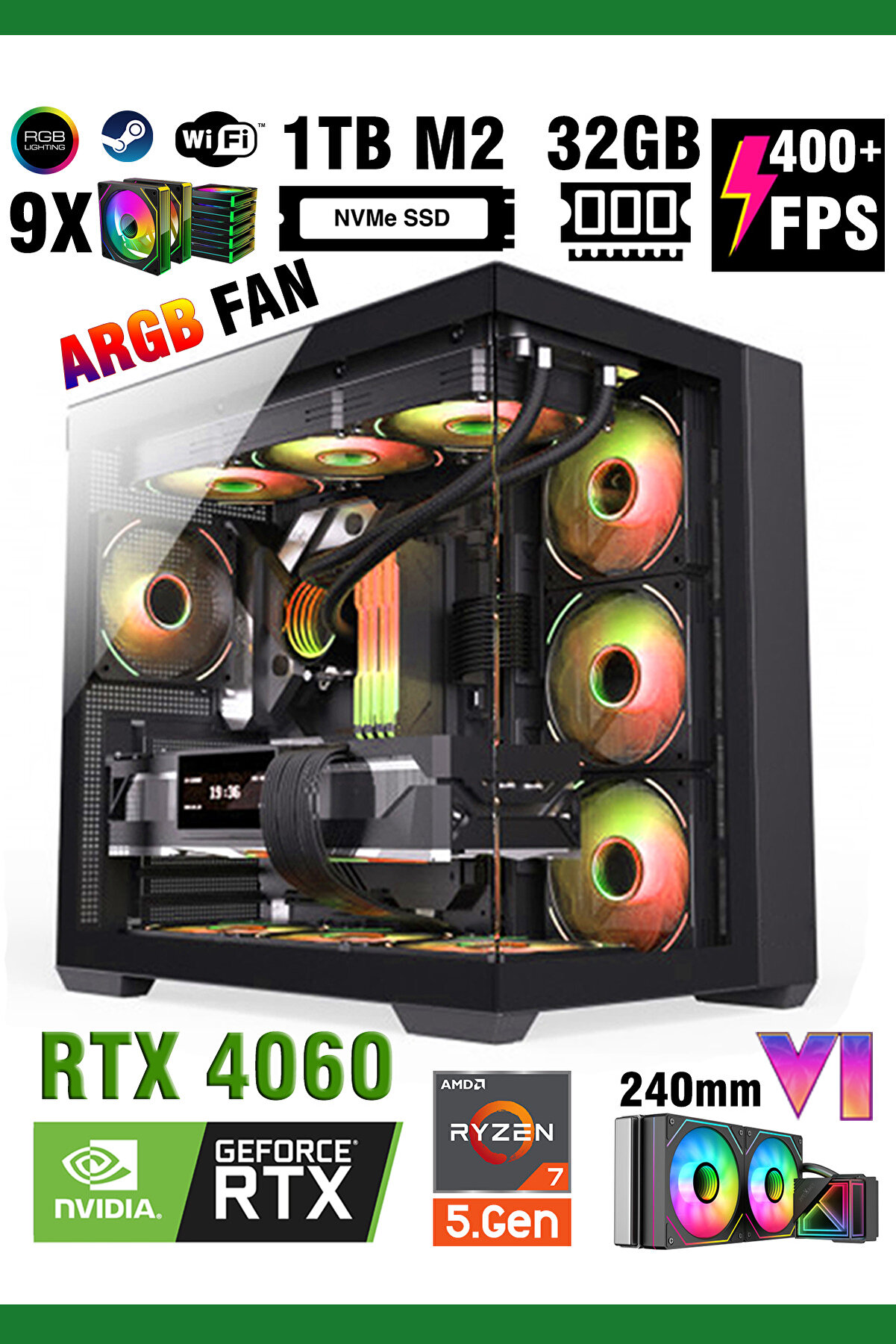 PRO TOWER 290 G9 AE6D3A1EAS471 İ3 12100 24GB RAM 256GB SSD GT1030 4GB 23.8