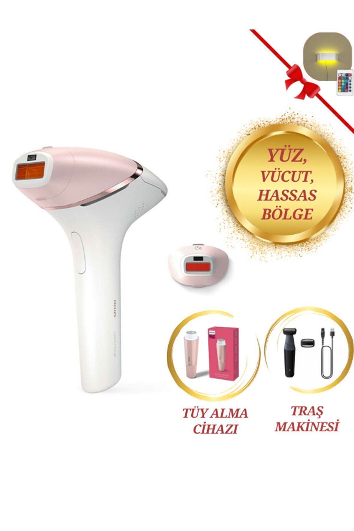 Kablosuz Yüz ve Vücüt 2 Başlık 112 Çanta Lazer Epilasyon 112 Tüy alma cihazı, Traş Makinesi Full Set
