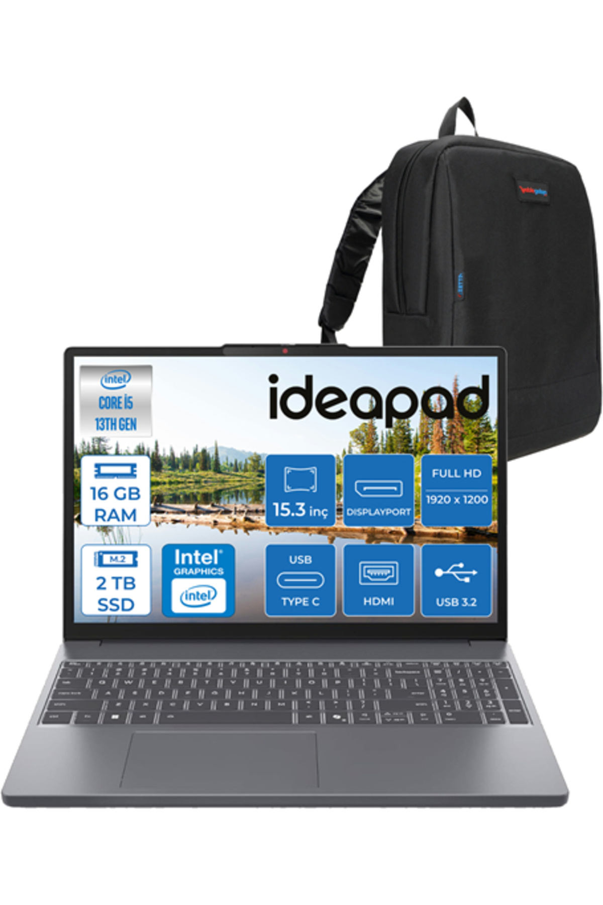 Ideapad Slim 3 I5 13420H 16GB Ddr5 1tb 65 1tb SSD Intel® UHD W11Home 15.3