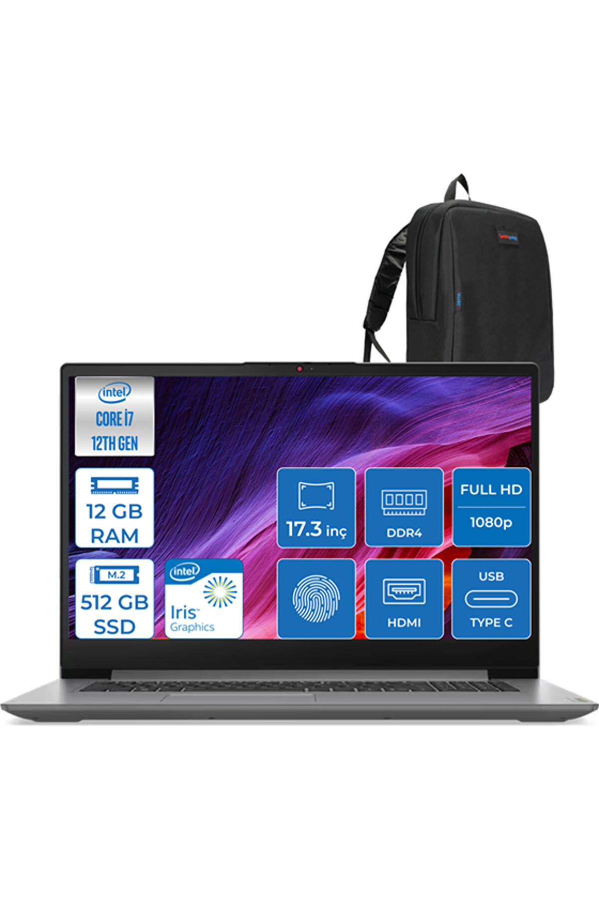 Ideapad 3 17IAU7 82RL00DTTX I7 1255U 12 GB 512 GB W11Home 17.3