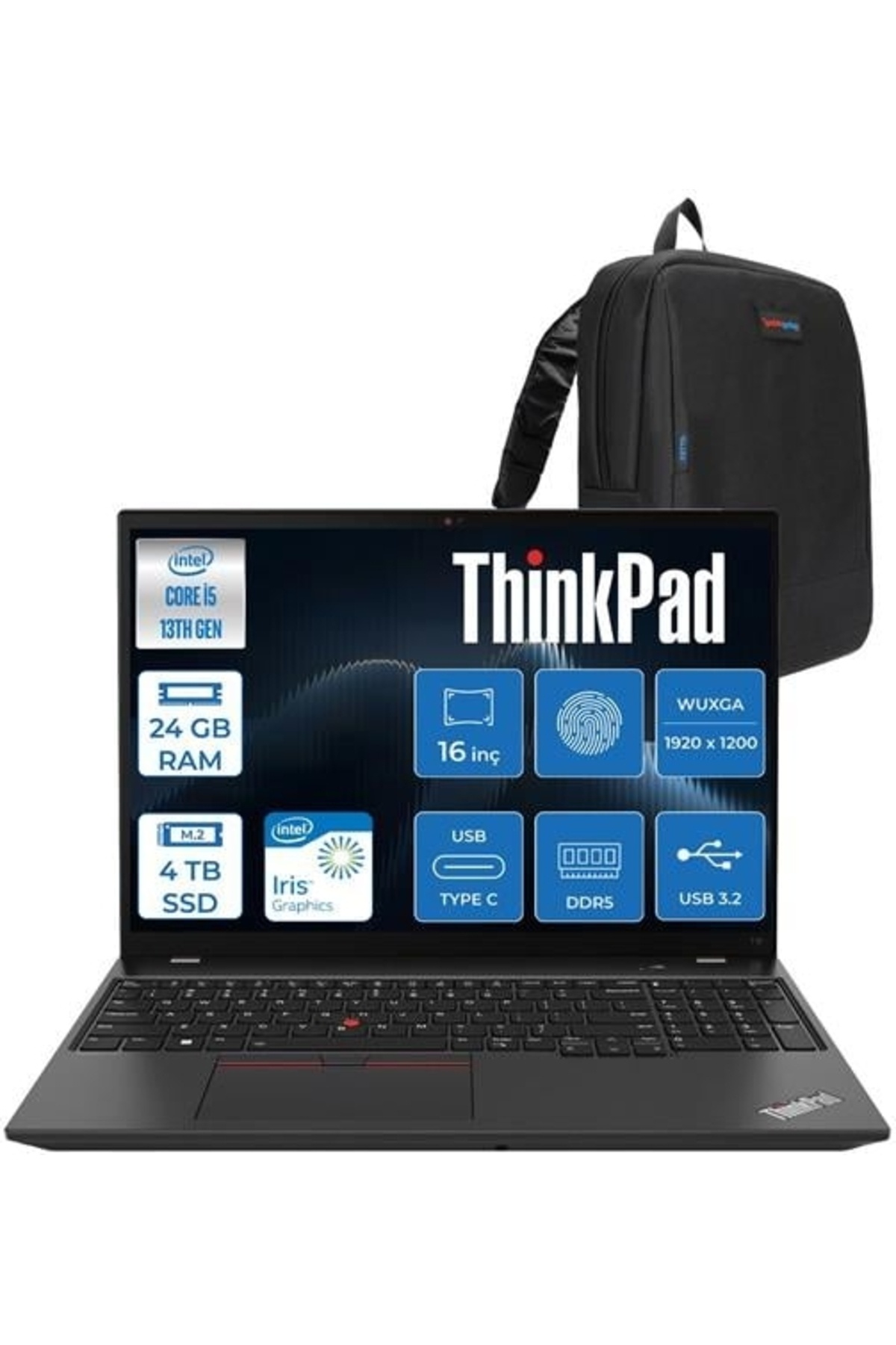Thinkpad T16 Gen 2 I5 1335U 24GB Ddd5 4tb 16
