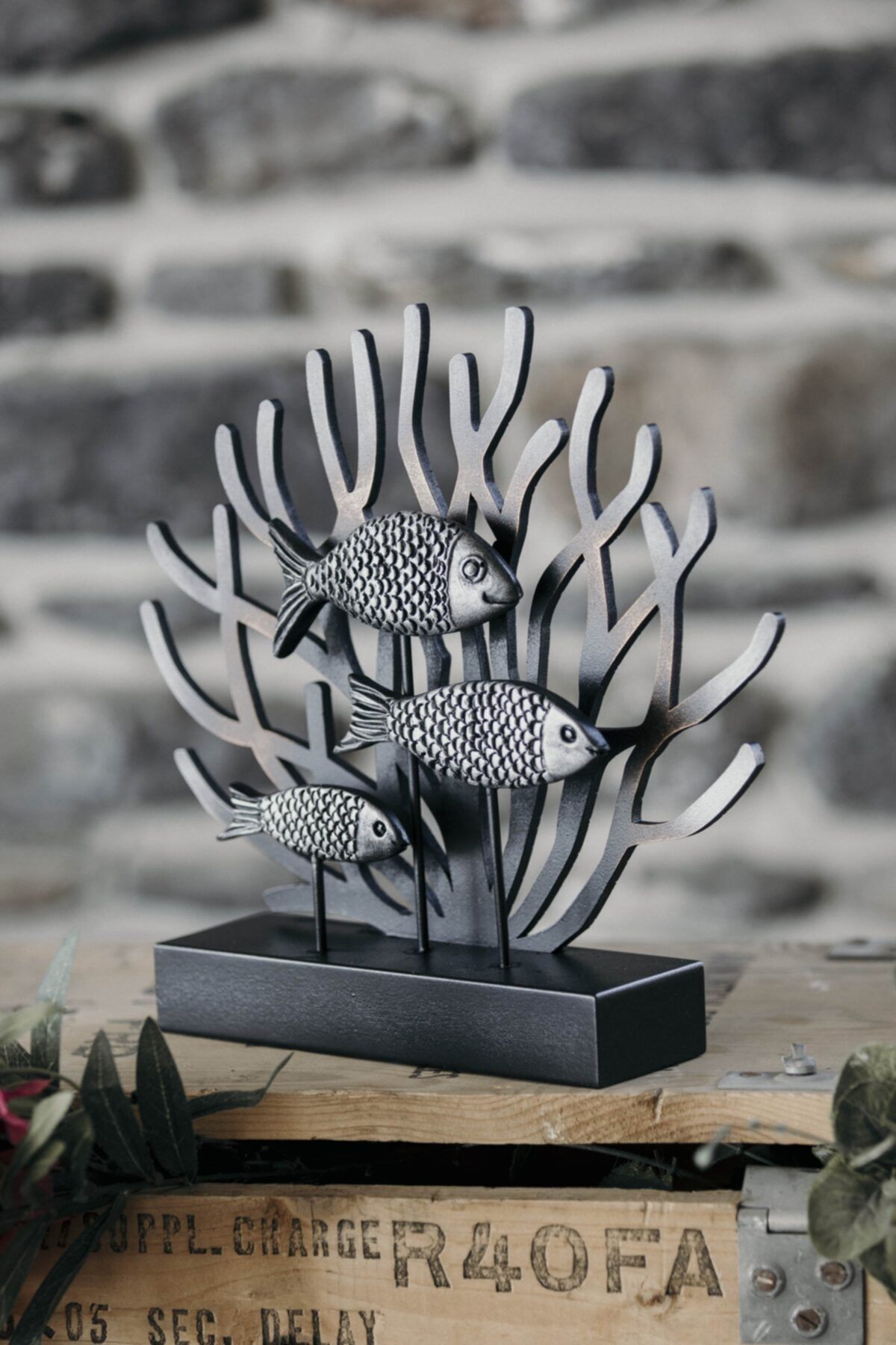 Gift Garden Özel Tasarım Dekoratif Balık Sürüsü Mercan Biblo
