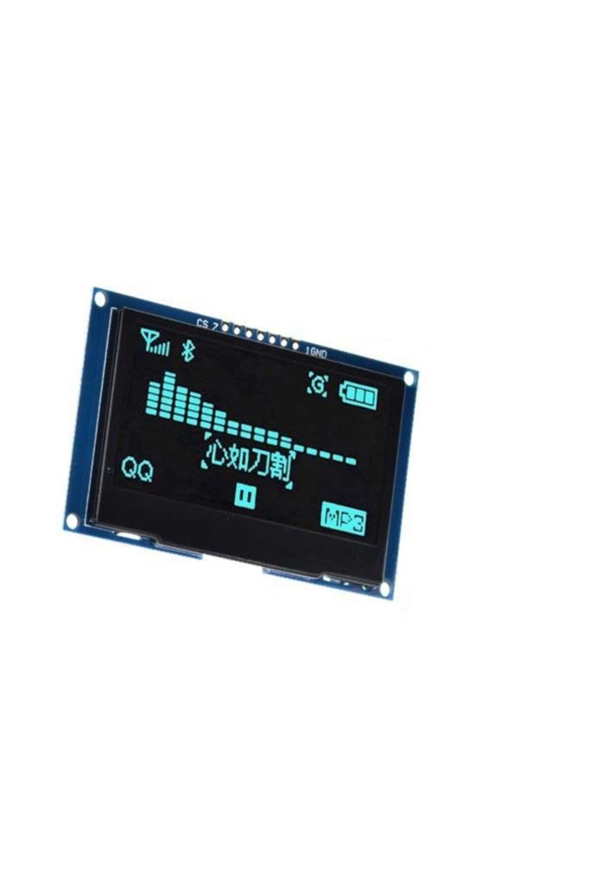 Arduino 2.42" 128x64 Ssd1309 7 Pinli Spı/ı2c Mavi Oled Lcd Ekran Modülü