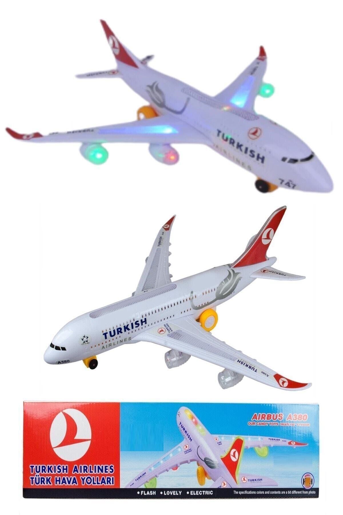 Hyd  Turkish Airlines Airbus Sesli Işıklı Pilli Oyuncak Uçak Tru-87645342354
