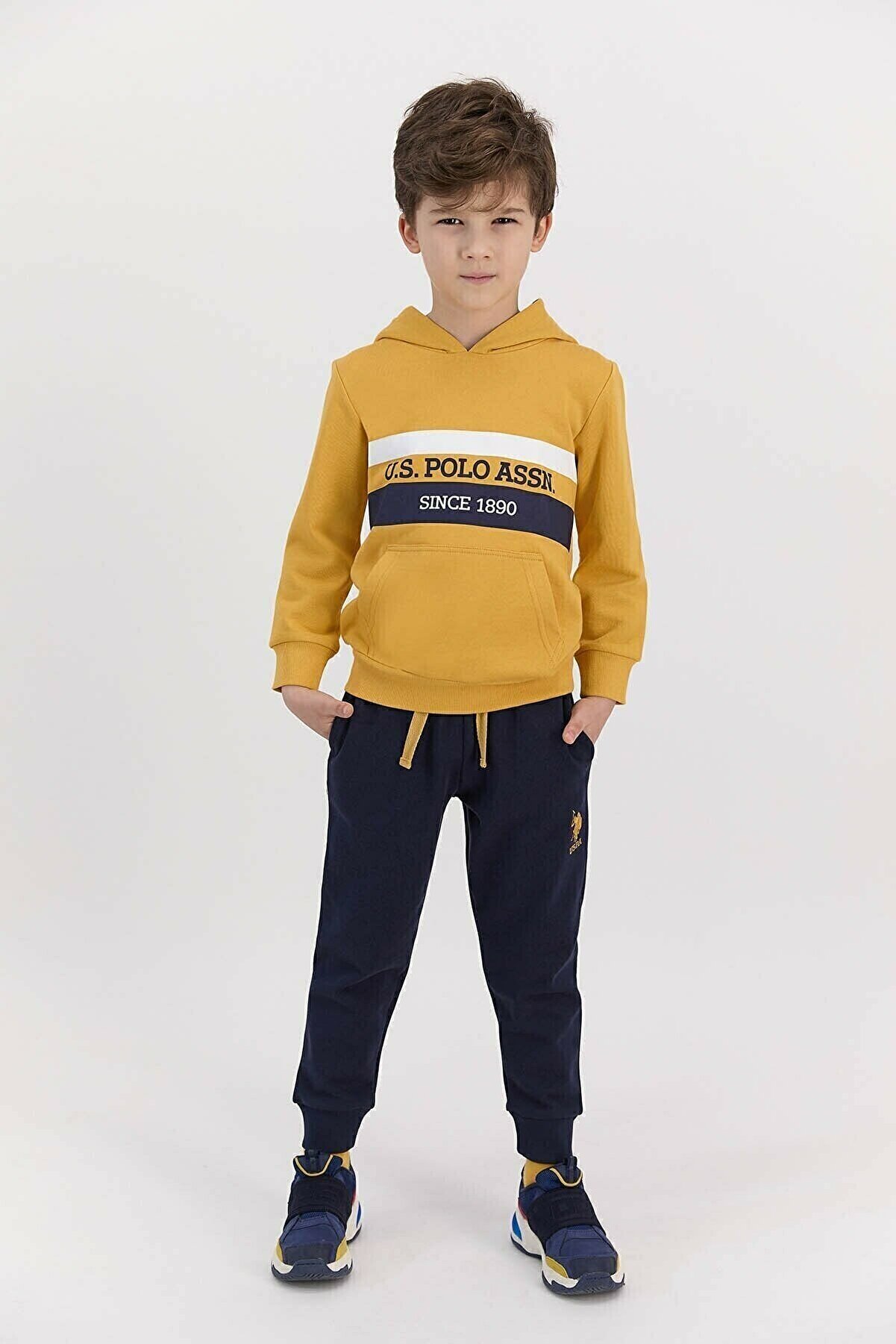 US Polo Assn Erkek Çocuk Hardal Eşofman Takım