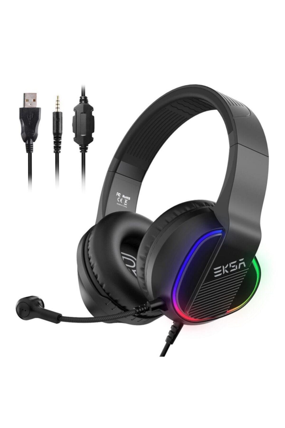 Genel Markalar E400 Gaming Kulaklık Oyuncu Kulaklığı 3d Surround Rgb Led 3.5 Mm & Çıkarılabilir Mikrofon