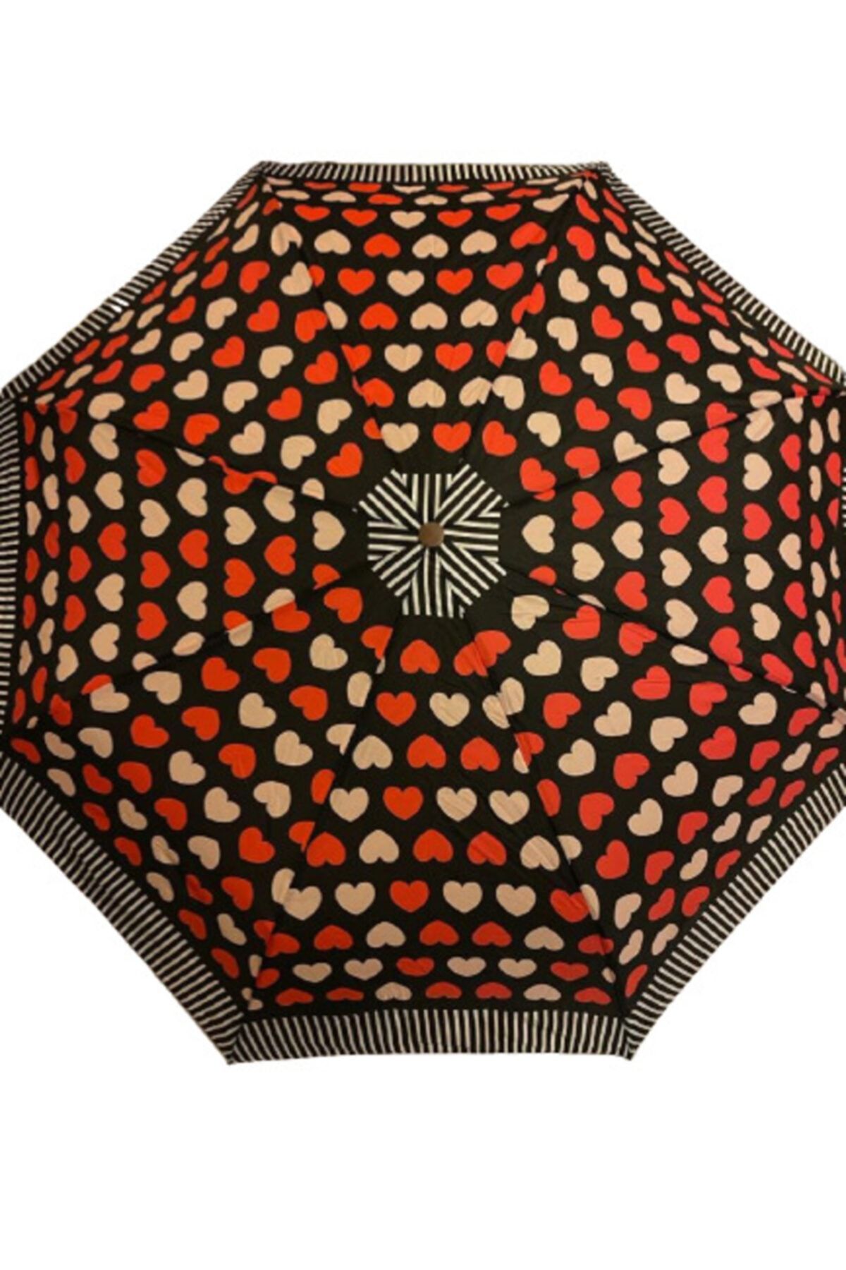 Çiçek Şemsiye Kadın Şemsiye Otomatik Kalp Desenli 8 Telli Dayanıklı Kaliteli