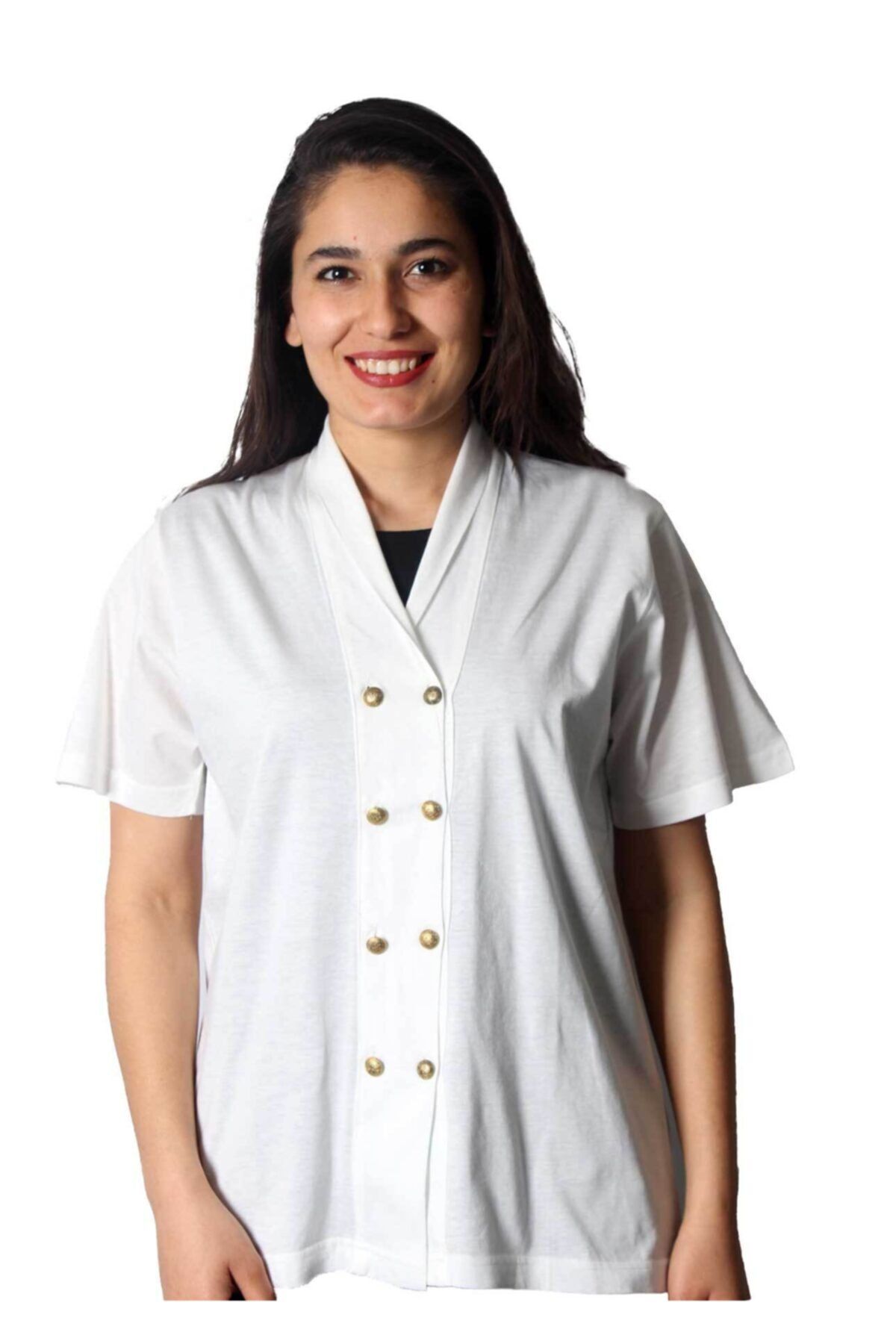 Sude Aydark Kadın Beyaz Kısa Kol Kagi Penye Ceket 2016