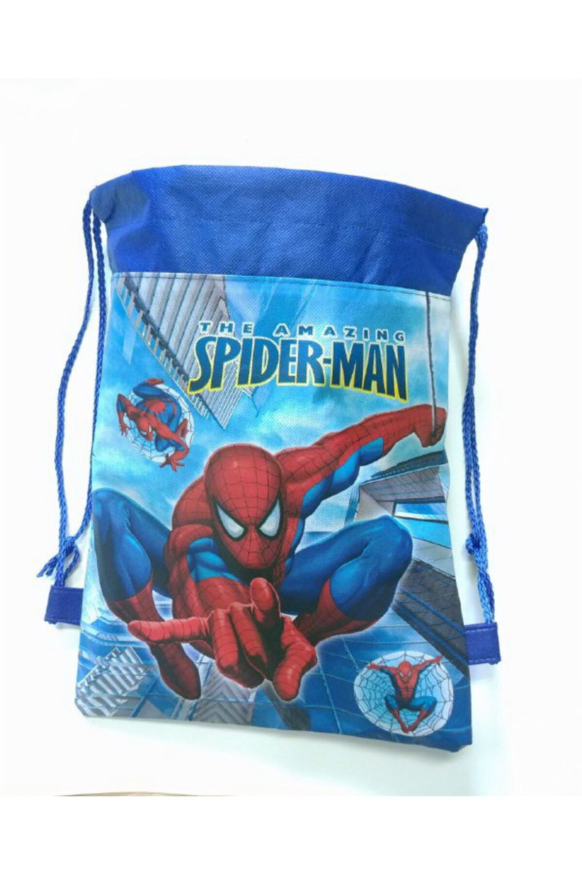 KorseShop Spider Man Çocuk Spor Anaokul Okul Market Çantası Bez Çanta 36x28 Cm
