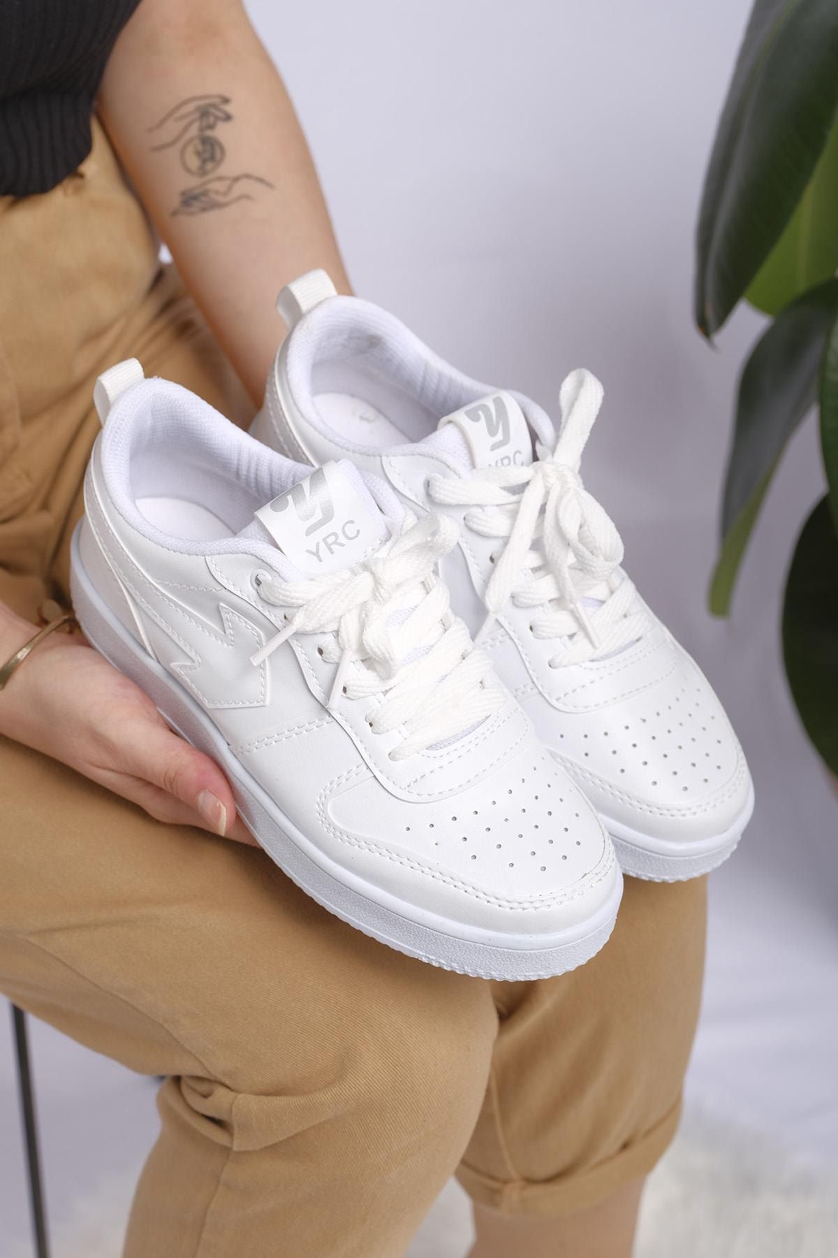 Oksit Beyaz - Becca Kalın Taban Kadın Sneaker