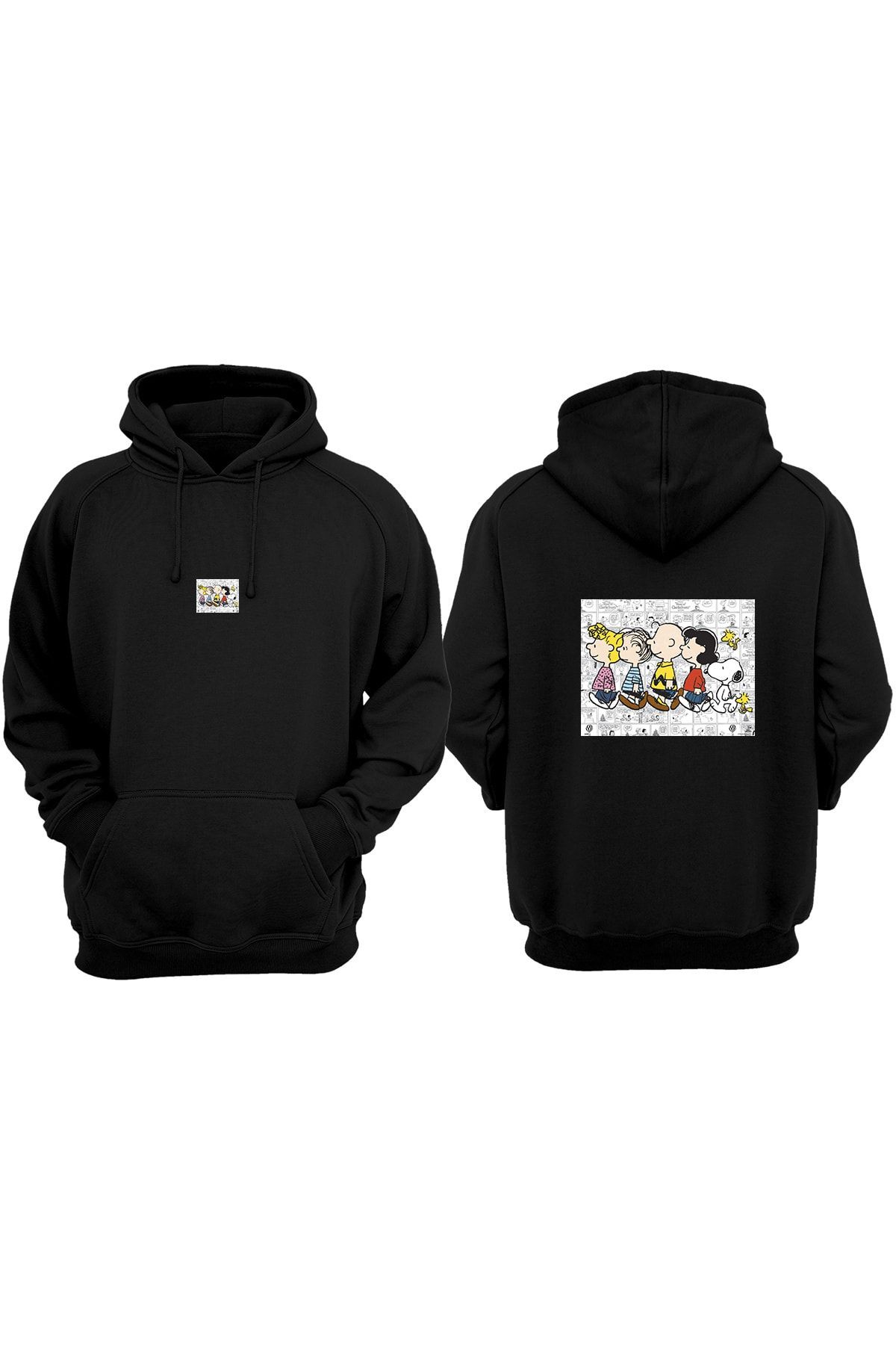 VectorWear Snoopy Hoodie %100 Pamuk Siyah Sweatshirt