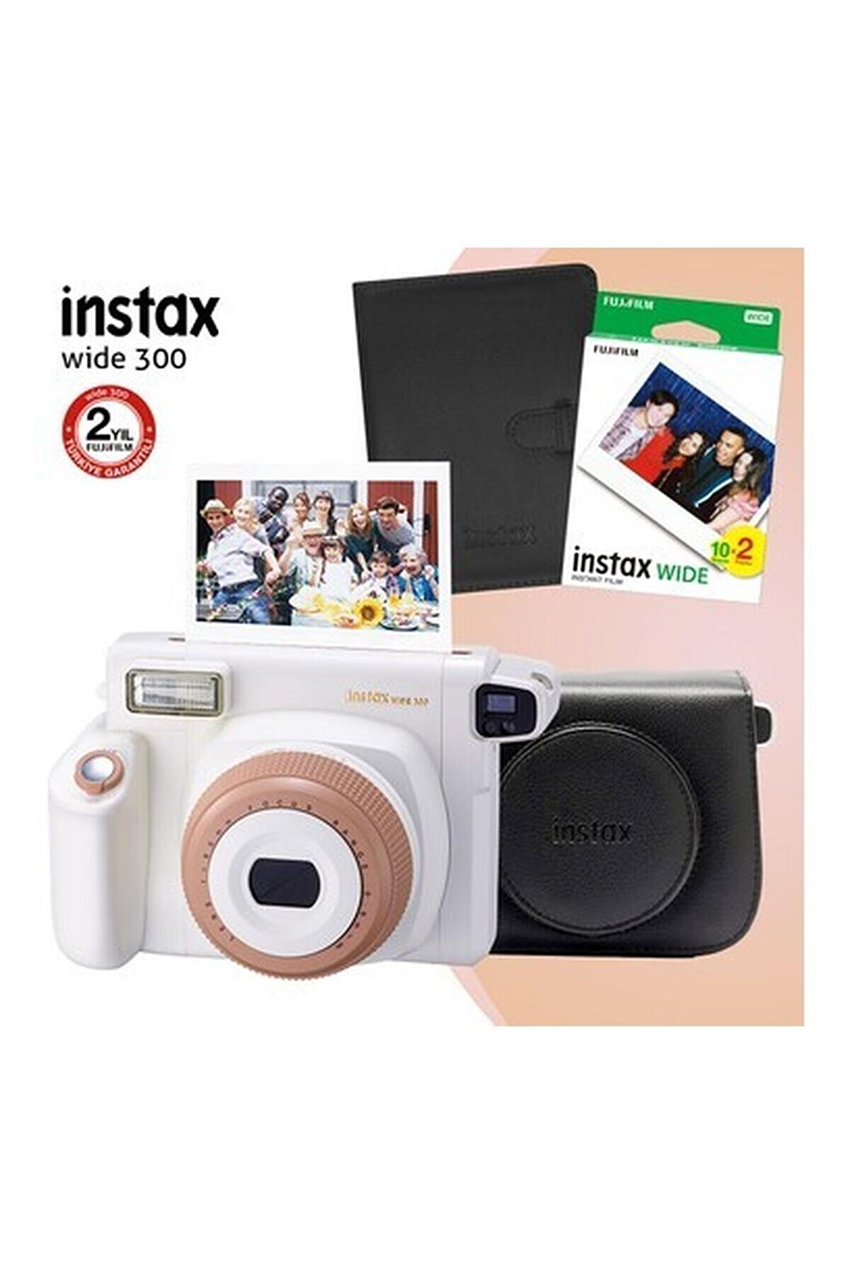 Instax Wide 300 Toffe Beyaz Fotoğraf Makinesi ve Hediye Seti 1