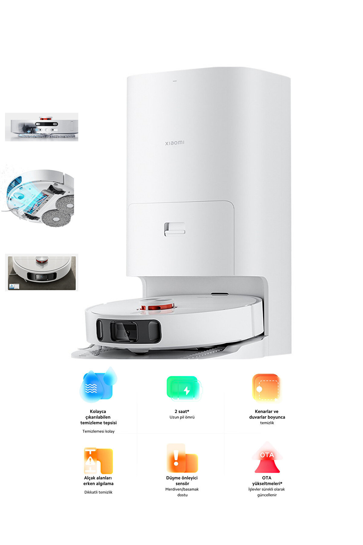Premium Silme Fonksiyonlu, Akıllı Lidar Navigasyon, 4000 Pa Emiş Gücü Ve Otomatik Çöp Boşaltma
