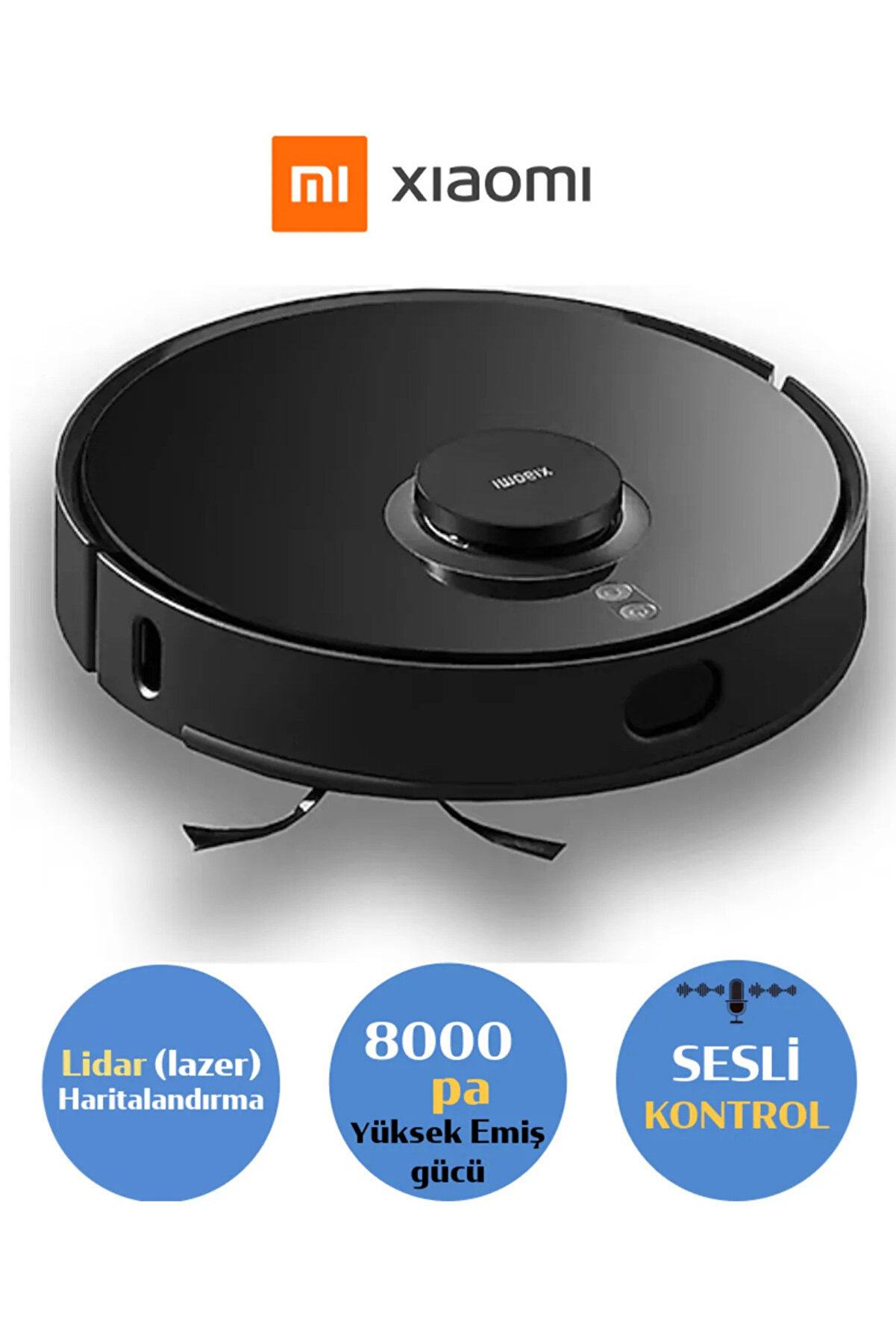 Wİ-Fİ Akıllı Kontrol LİDAR Tarama 8000PA Üstün Performanslı Güç Mi Robot Robot Süpürge