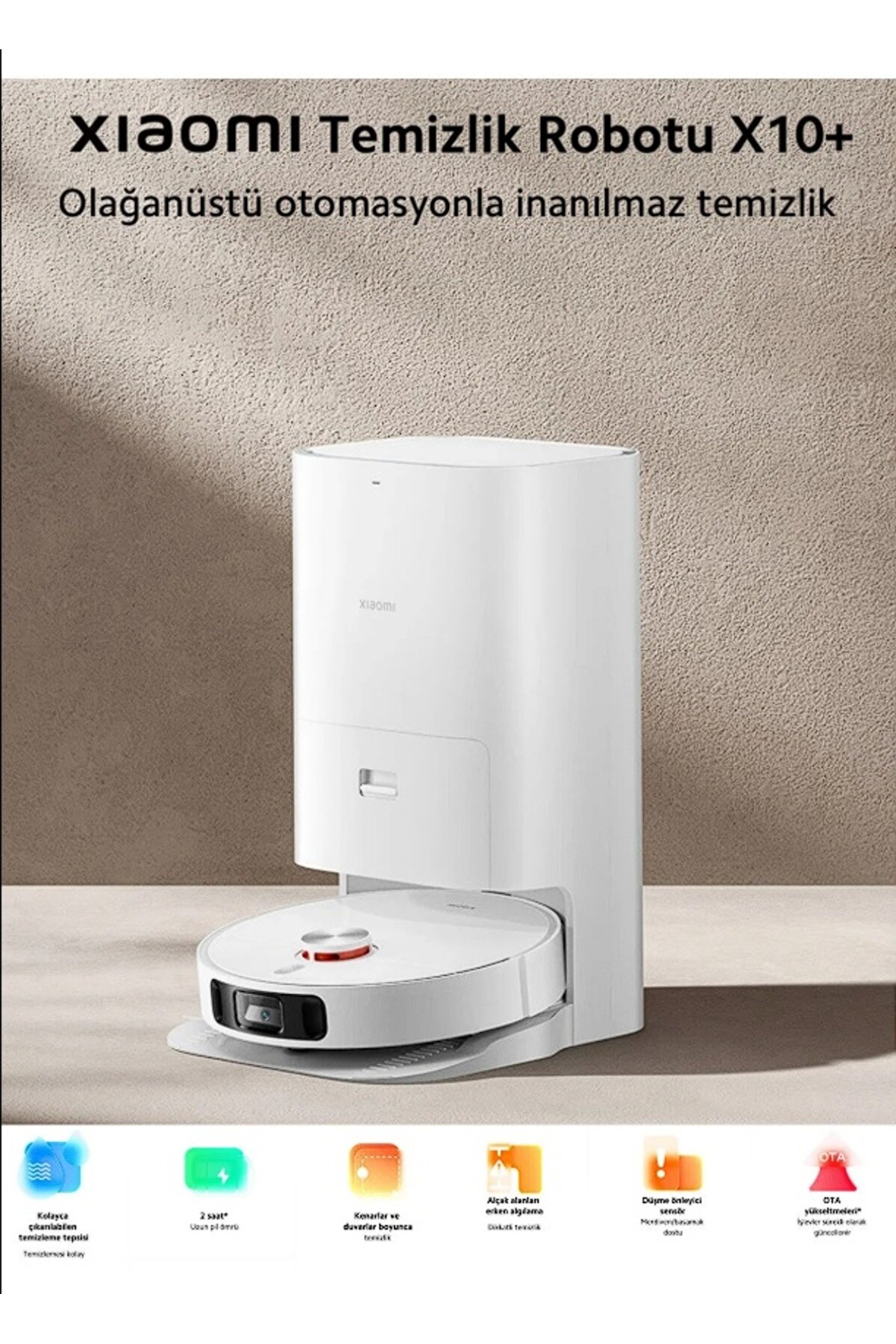 Robot Vacuum X10 Plus - 4000 Pa Güçlü Emiş, Otomatik Çöp Boşaltma Ve Su Haznesi Ile Derin Temizlik