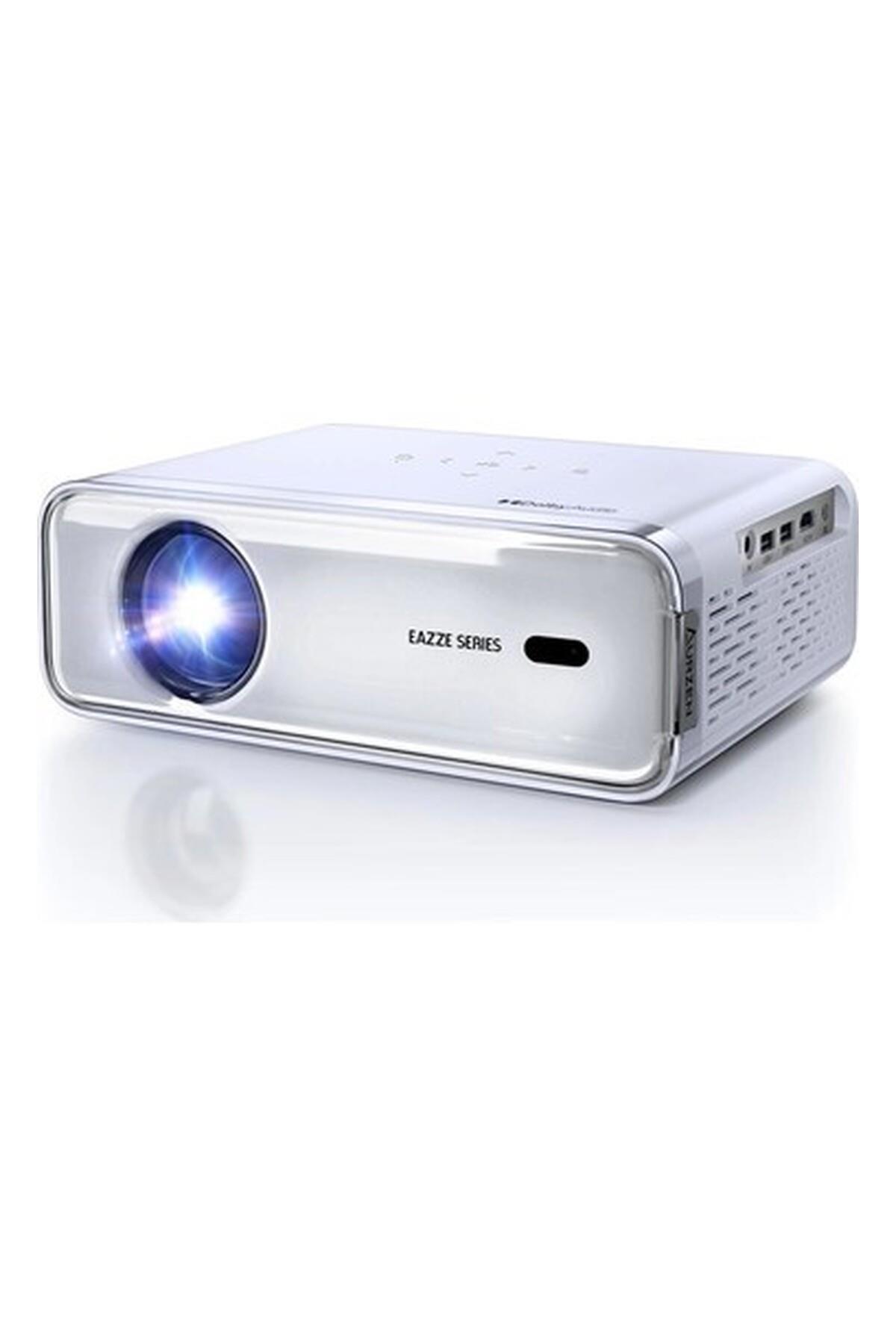 Eazze D1 Akıllı Projektör Wifi ve Bluetooth - Yerel 1080P Film - Gümüş