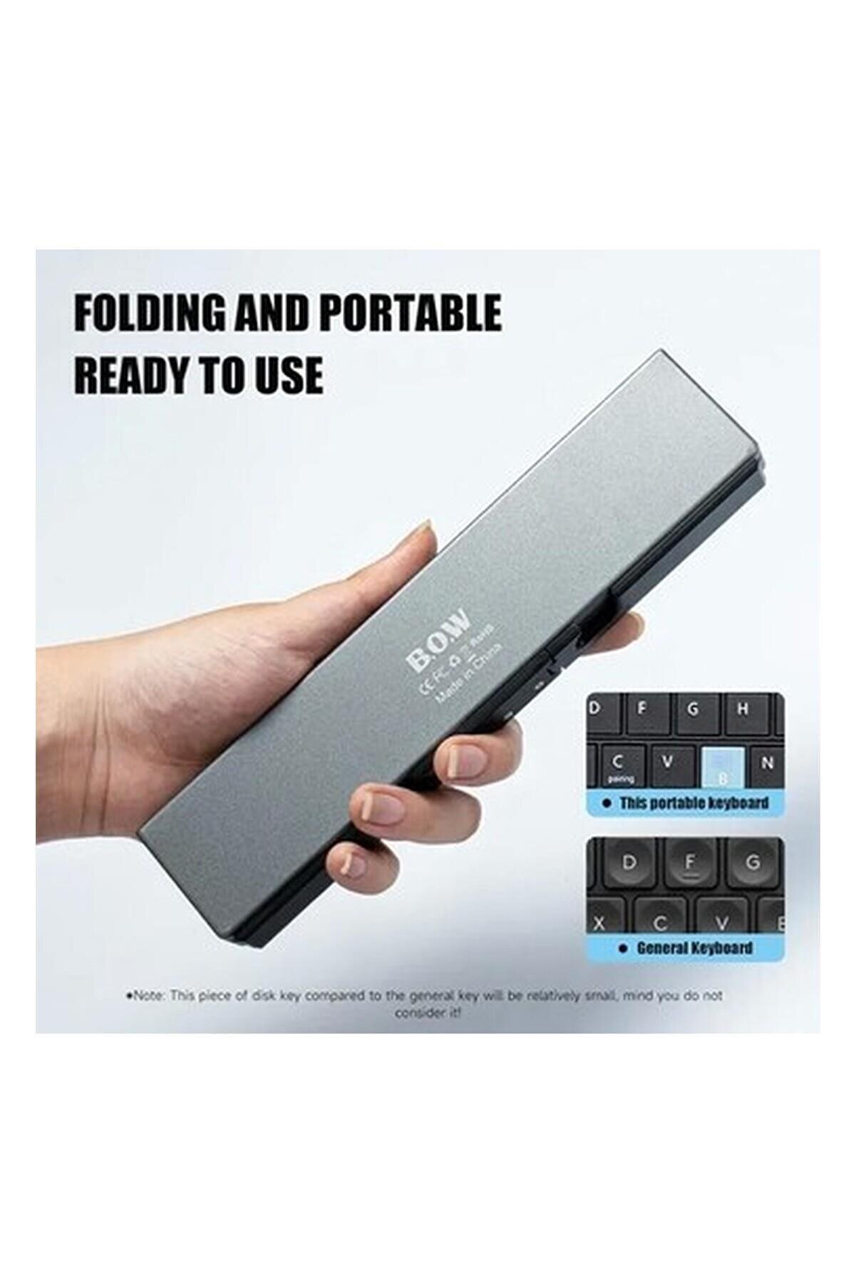 Manyetik Standlı Katlanabilir Bluetooth Klavye White