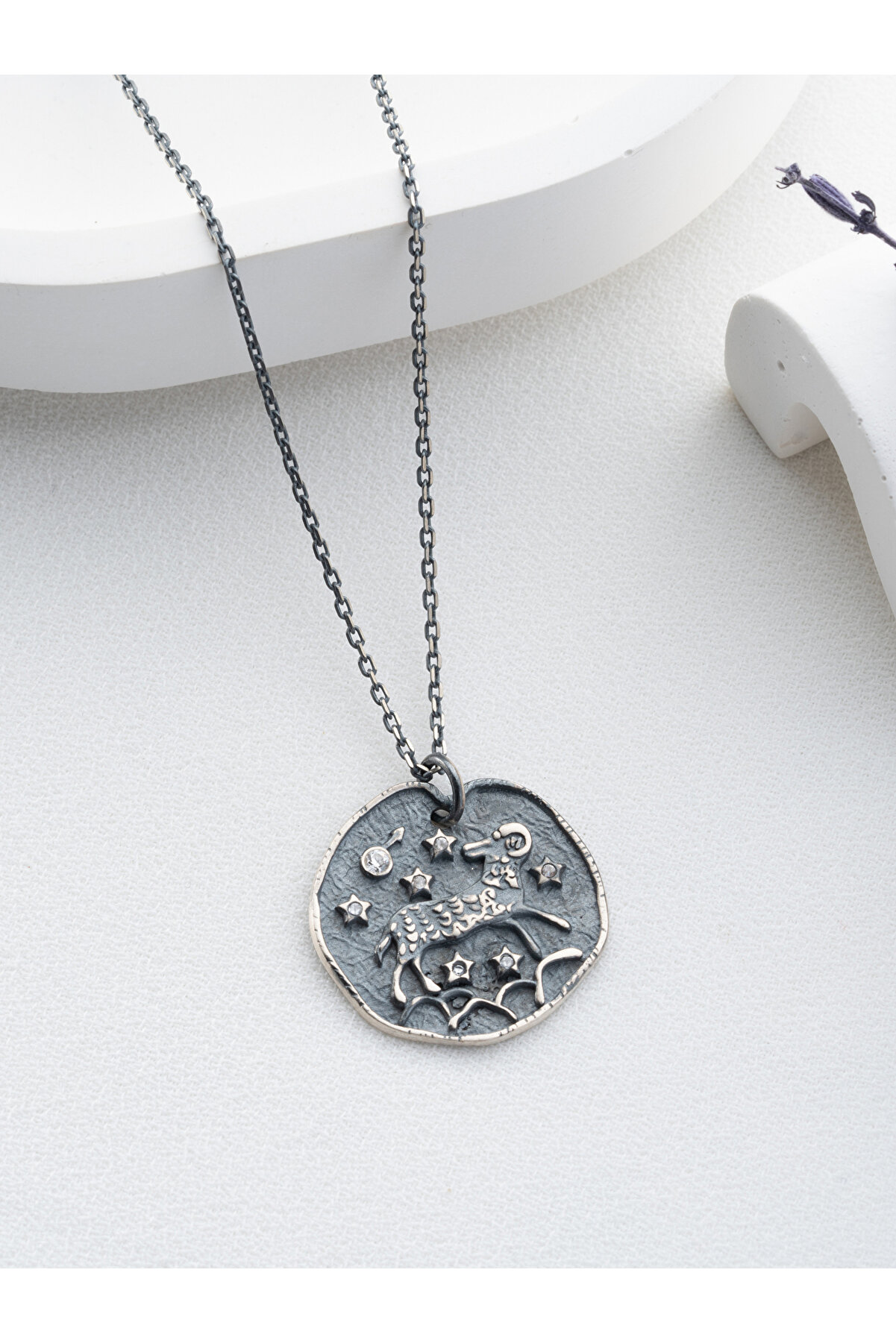 Two Arts Jewelry Kadın 925 Ayar Gümüş Koç Burcu Kolye | Kişiye Özel Tasarım | Hediye Kutusunda