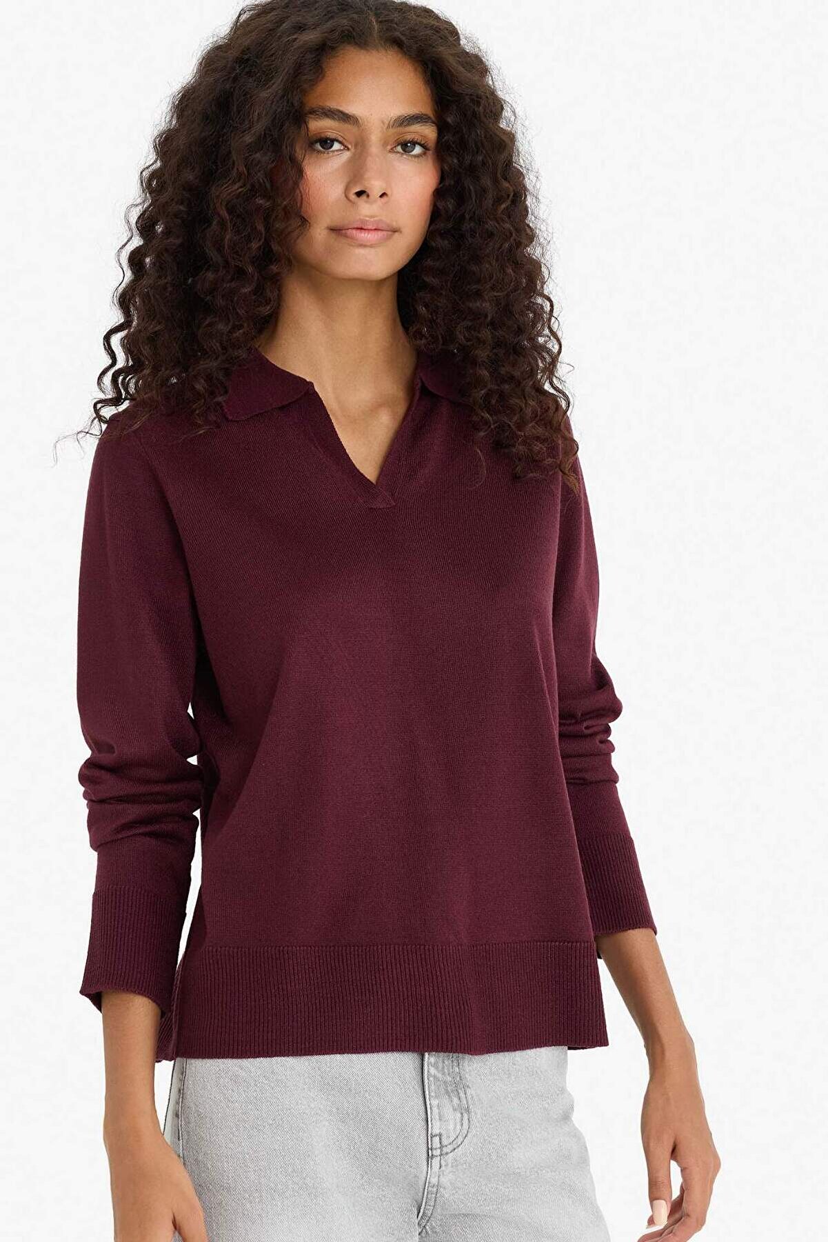 Defacto Kadın Regular Fit Polo Yaka Triko Kazak F0405AX25WN - ₺799.99