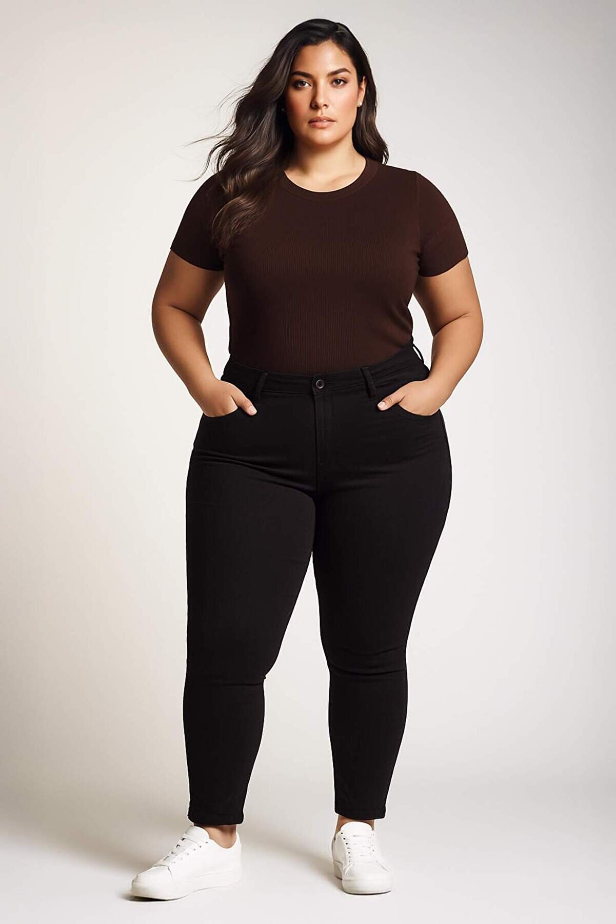 تیشرت قهوه ای زنانه بیسیک Defacto - کد 890880438