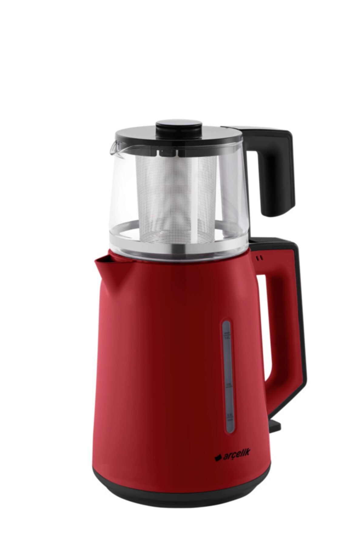 Arçelik Çay Makinası Cam Demlikli Kırmızı Cm 3940k