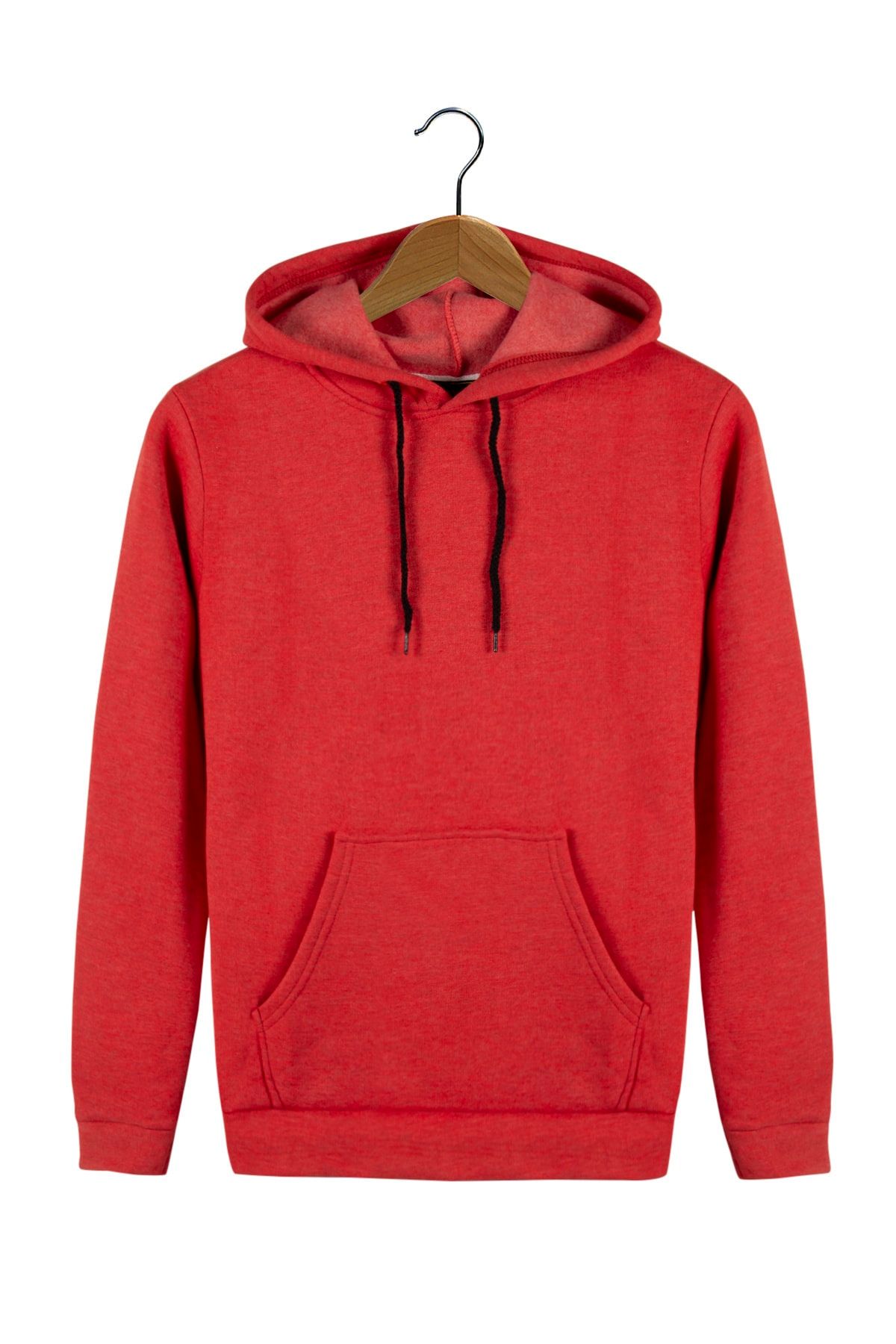 Terapi Men Erkek Nar Çiçeği Kapüşonlu Kanguru Cepli Basic Hoodie Sweatshirt