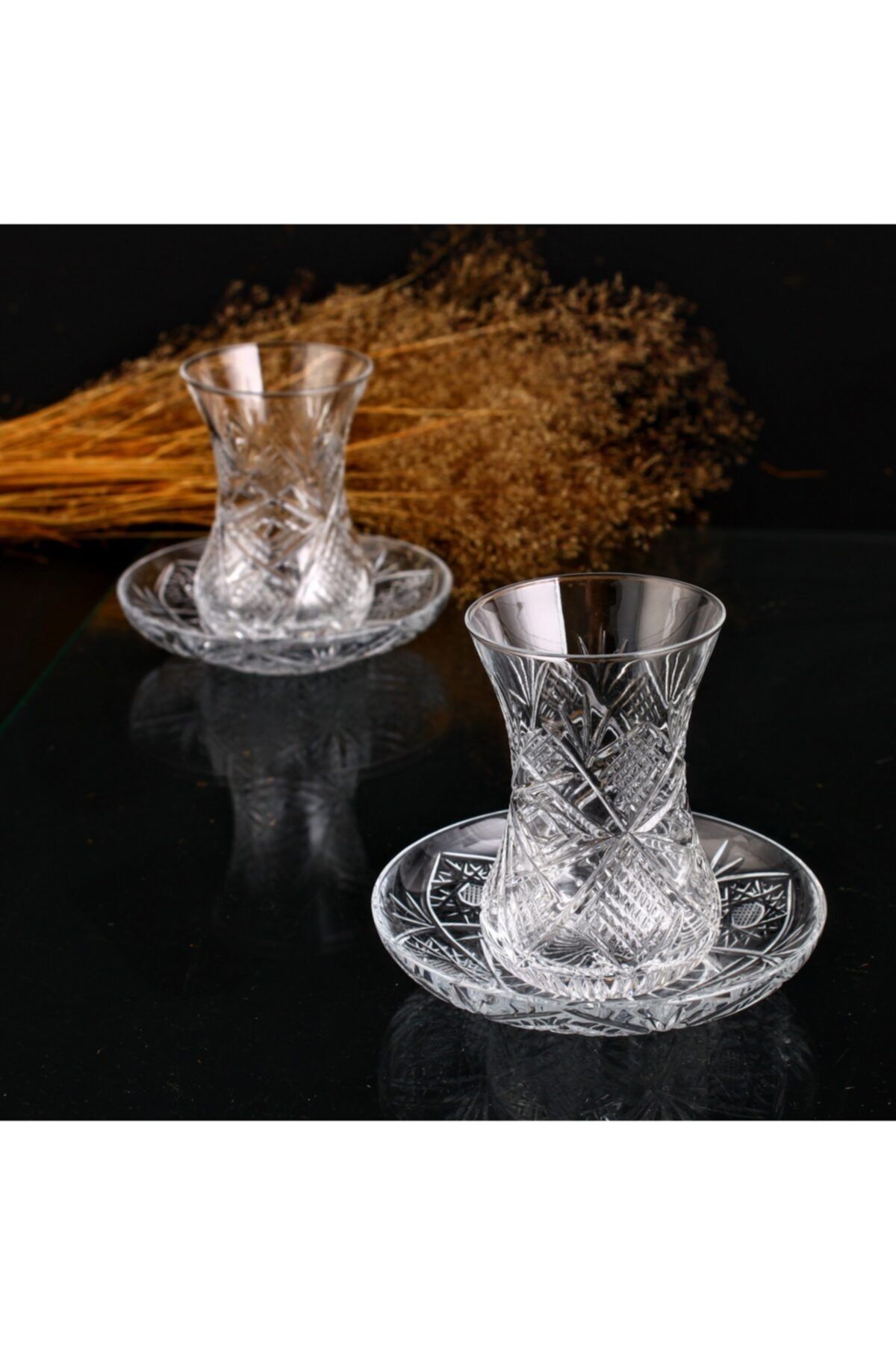 KristalGalerisi 12 Parça Incebelli Çay Takımı - Göz Dekor