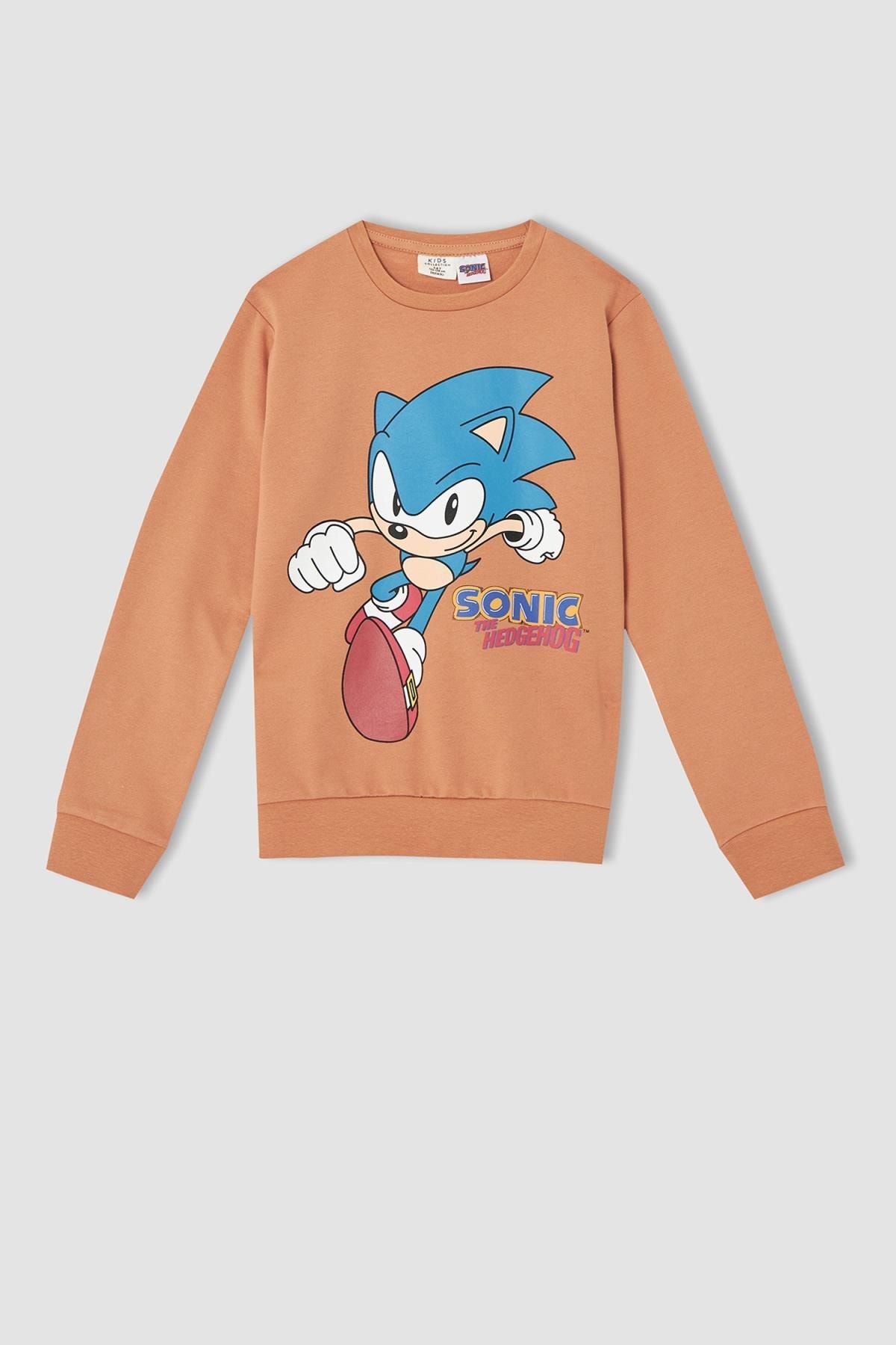 Defacto Erkek Çocuk Sonic the Hedgehog Bisiklet Yaka Sweatshirt