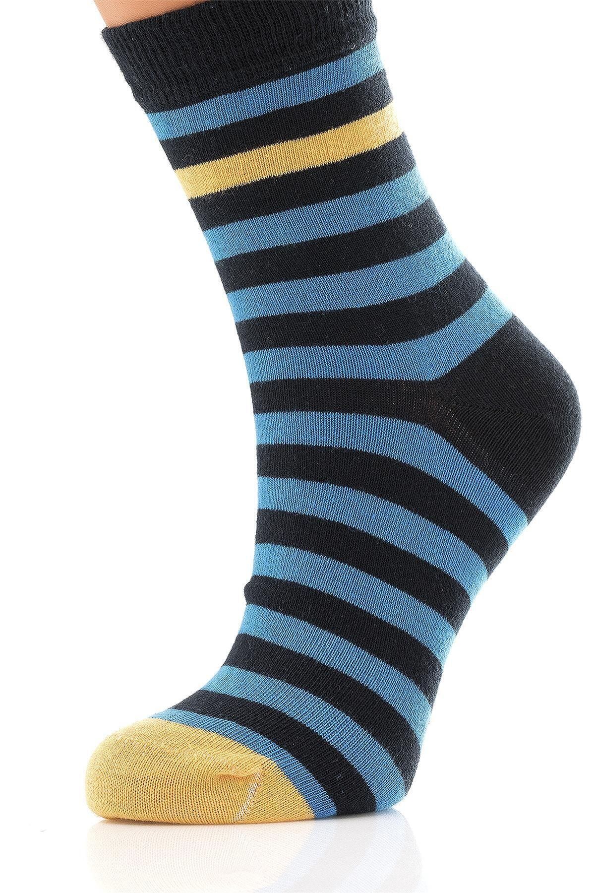 Miorre 9'lu Kadın Çizgili Çorap
