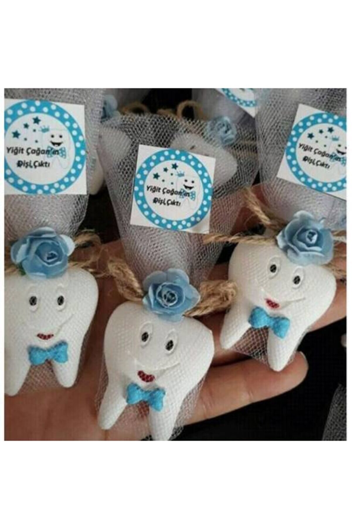 BY FİEYDA 20 Adet Erkek Diş Magnet Bebek Şekeri Diş Magnet Diş Buğdayı Diş Partisi