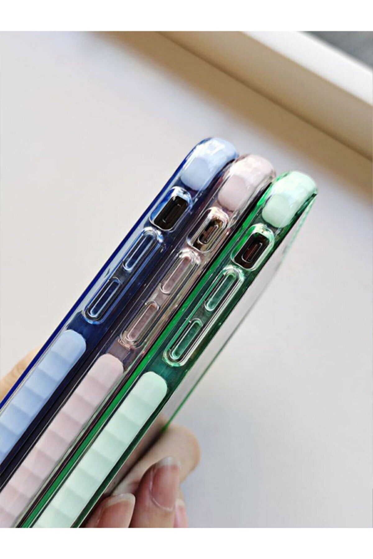 Molly Iphone Xs Max Uyumlu Kenarları Renkli Siyah Kristal Şeffaf Silikon Kılıf
