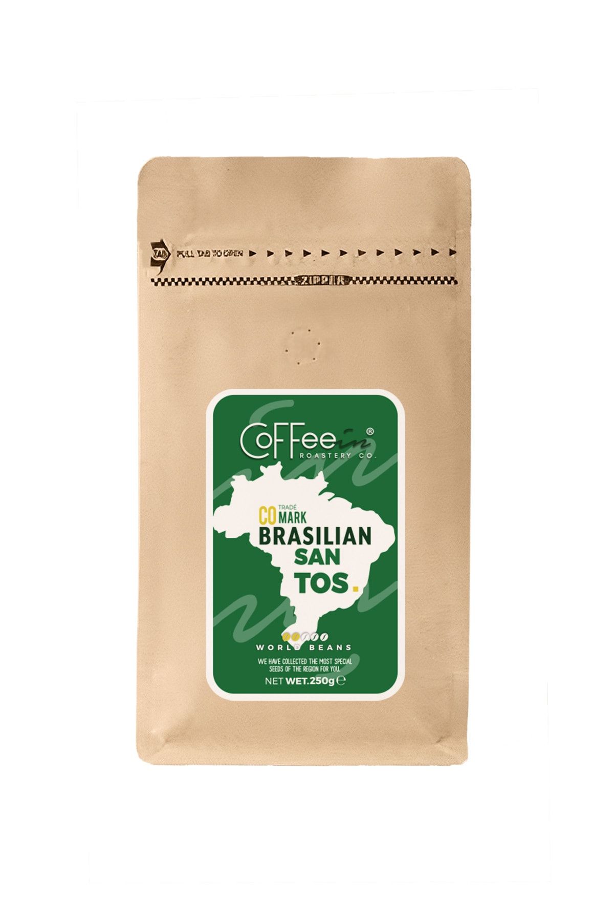 Coffeein Brasilian Santos Filtre Kahve %100 Arabica Single Origin 250 gr