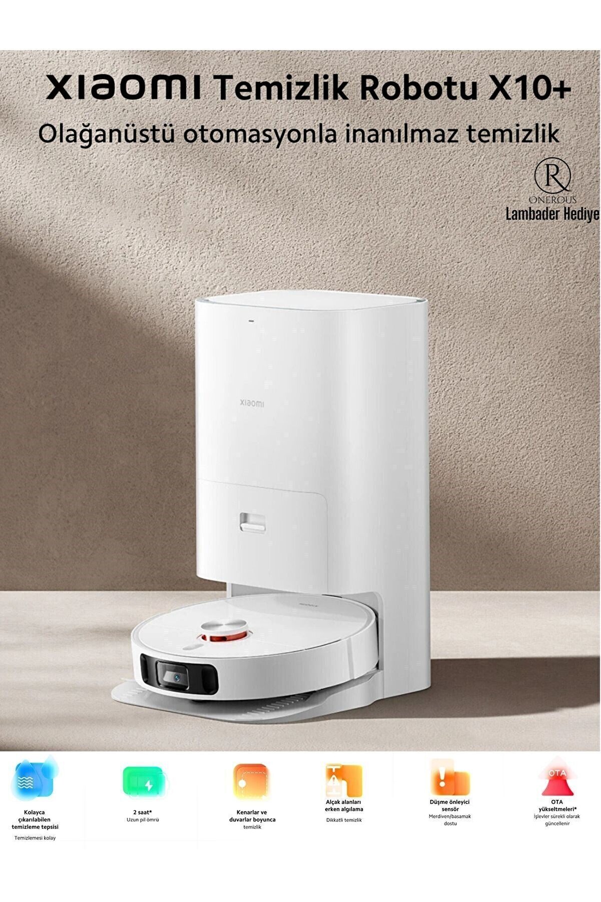 Premium Robot Vacuum X10 Plus Çöp Istasyonlu Halı Tanıma Fonksiyonlu Akıllı Robot Süpürge