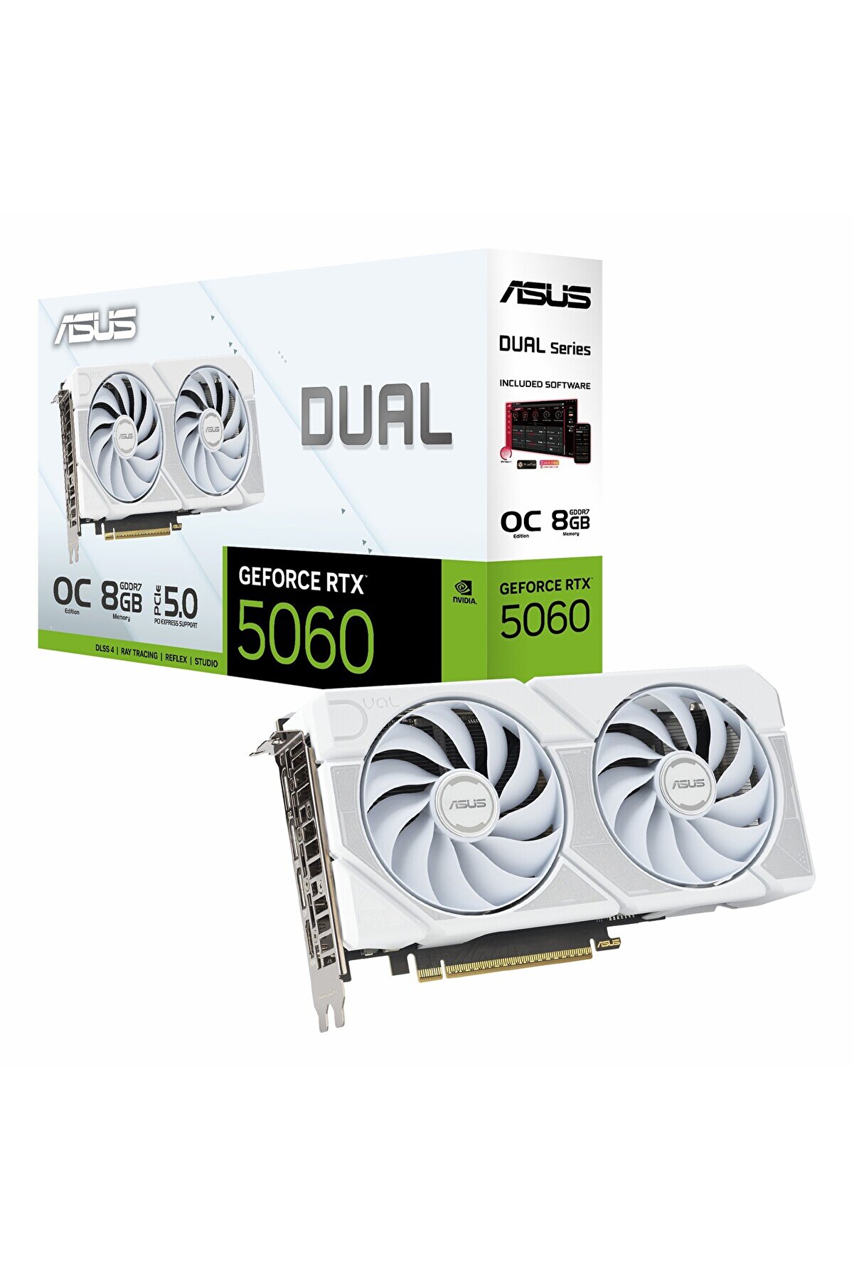 Dual GeForce RTX 5060 White OC 8GB GDDR7 128Bit HDMI/DP Ekran Kartı
