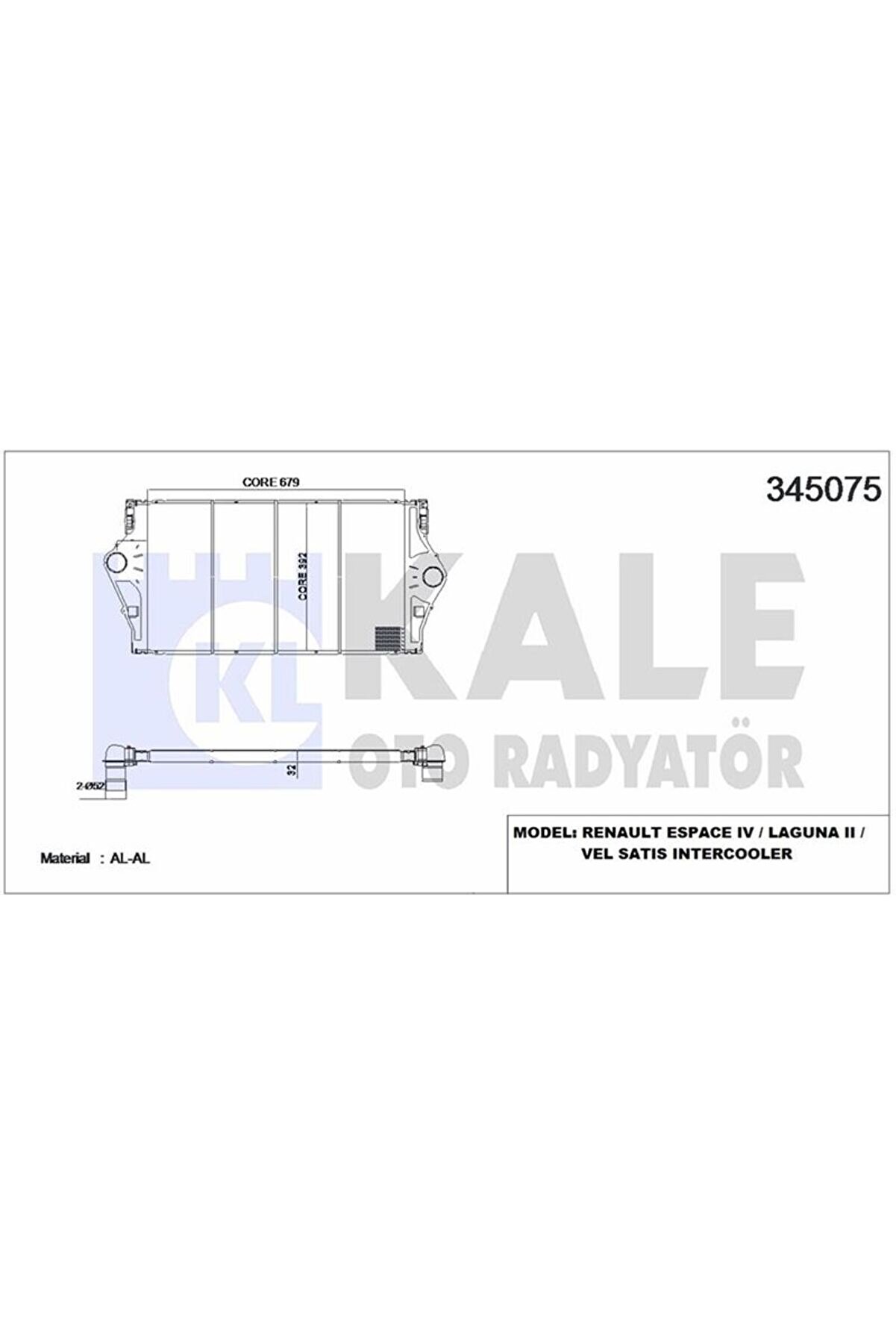 Renault Turbo Radyatoru (intercooler) Espace IV / Laguna II / Vel Satıs - 345075