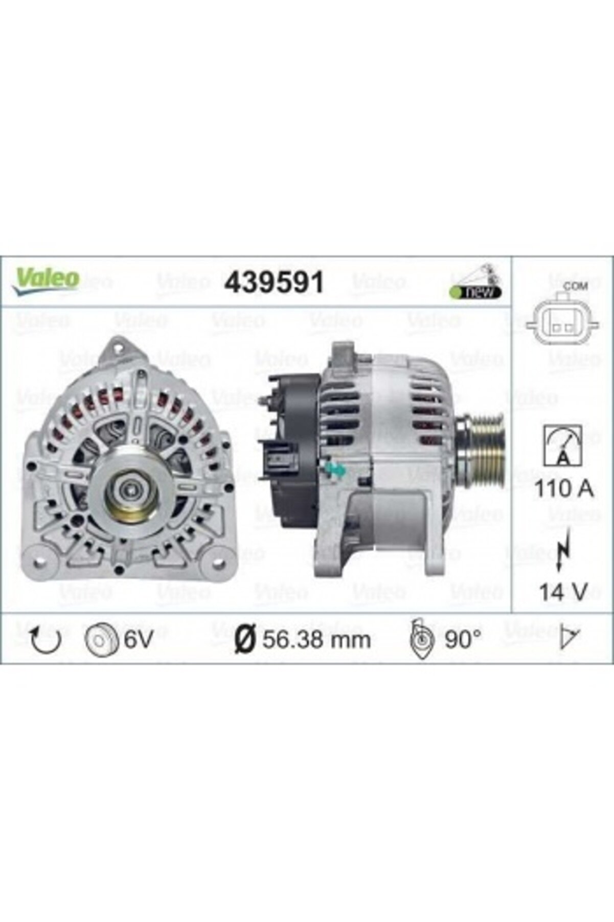 Renault Alternator 12v 110a Megane II 1,4 / 1,6 03> (tg11c060) Tek Fis - 439591