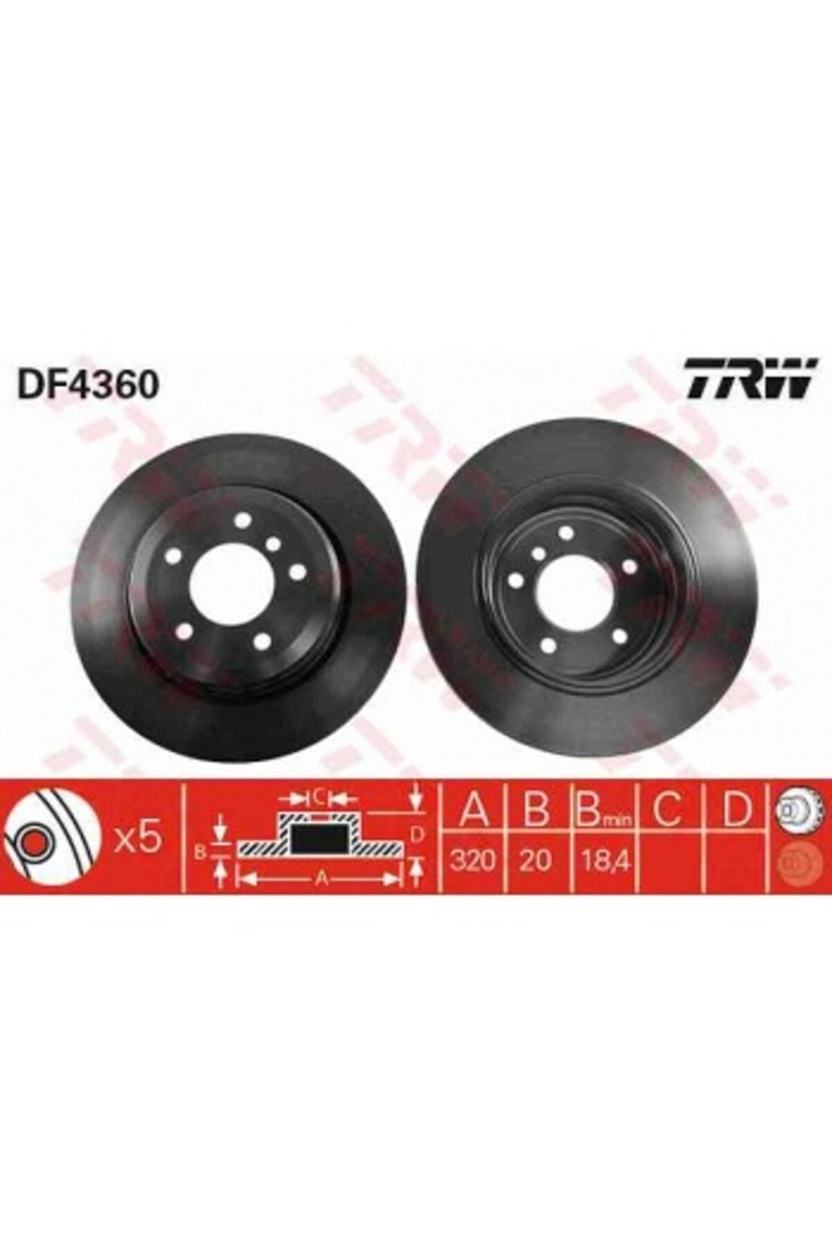 Bmw Arka Fren Diski Bmw E60 E61 320mm - Df4360