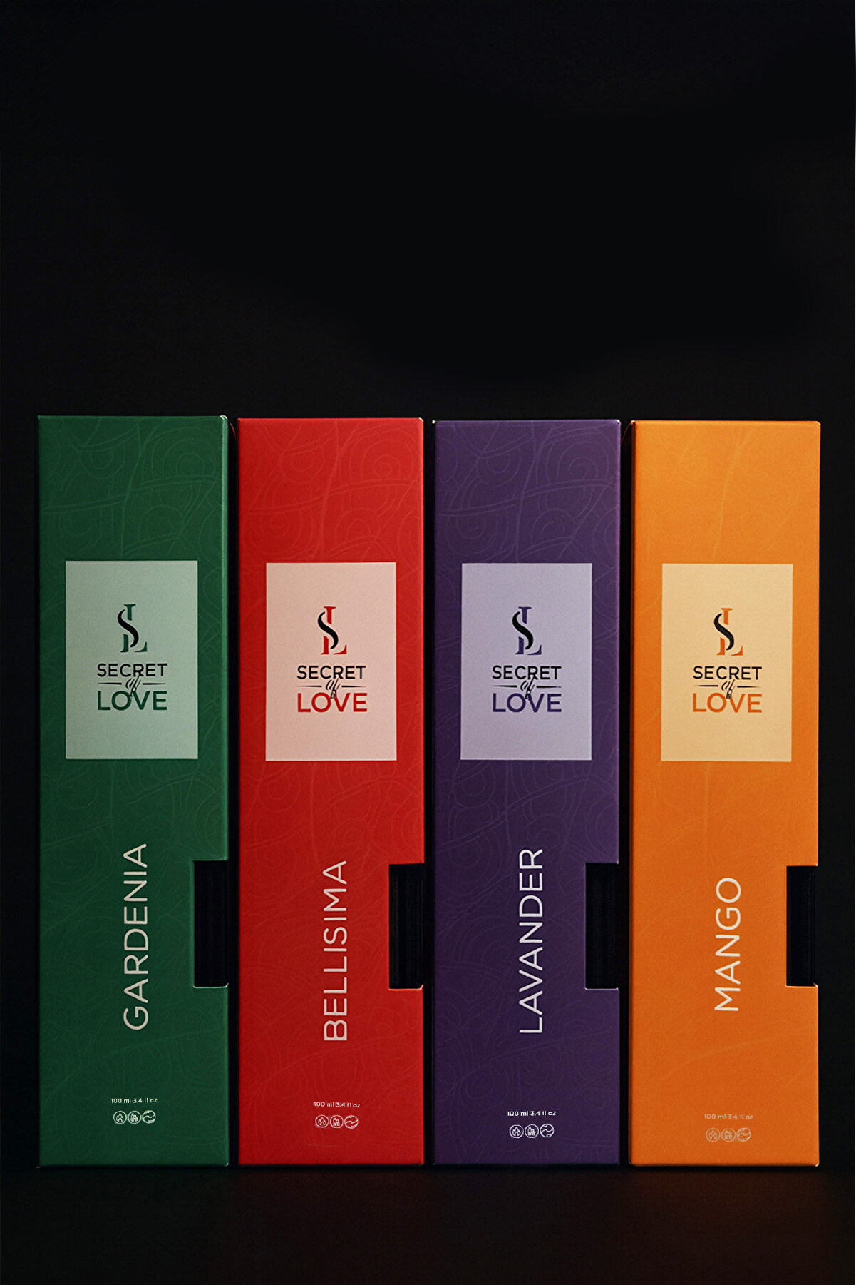 SECRET OF LOVE 4 Parfüm Çubuklu Oda Kokusu 100ml Seti