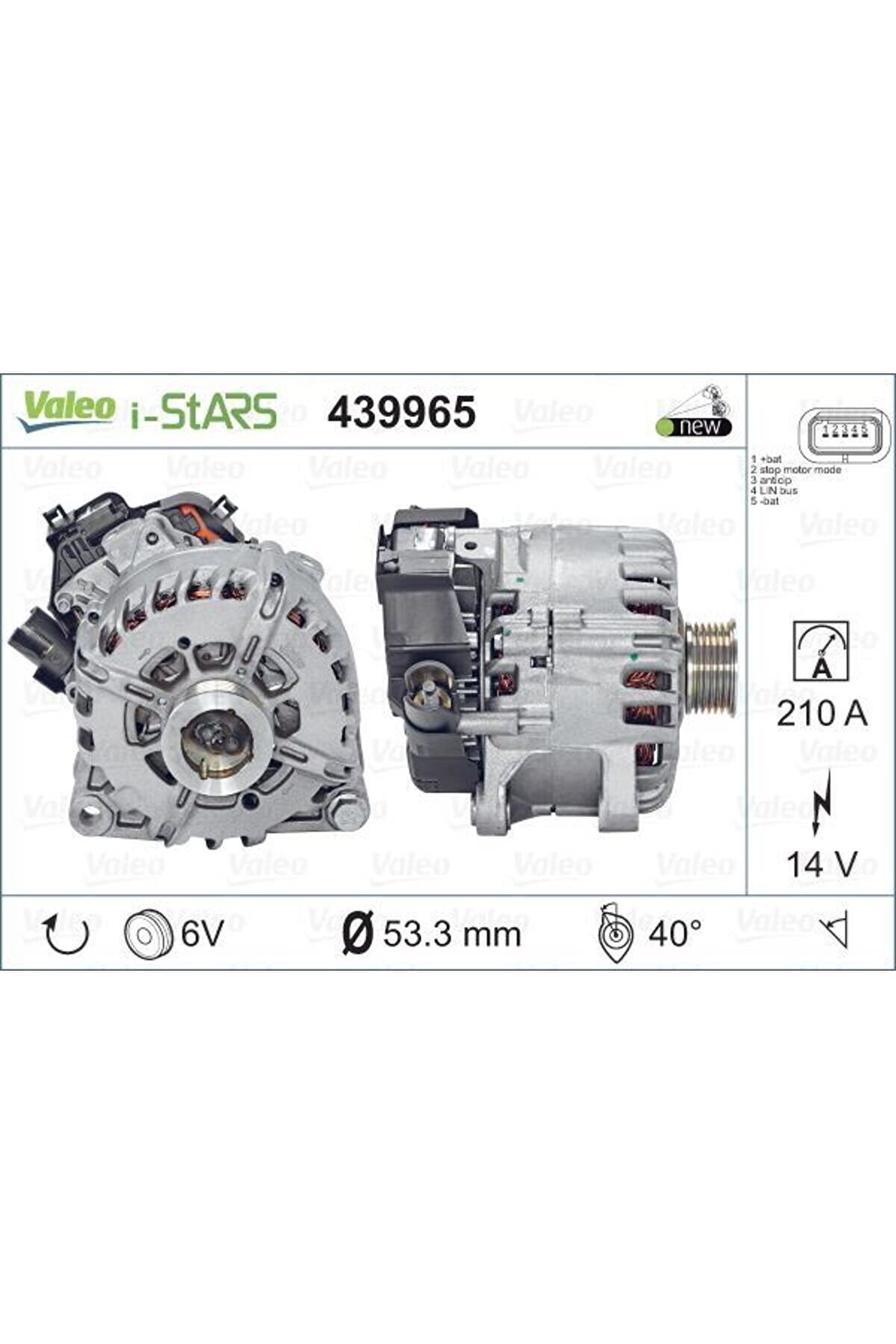 Psa Alternator 14v 180a 208-3008-308 II-5008 I-II-Partner-Expert-Berlingo-C4 Jumpy - 439965