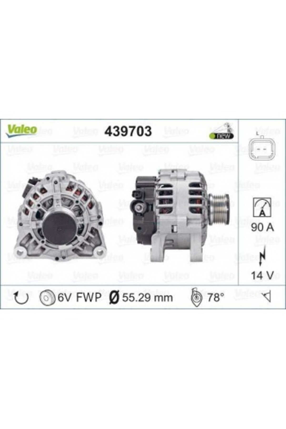 Psa Alternator 12v 90a Nemo Bipper Dv4td (1,4hdi 8v) - 439703