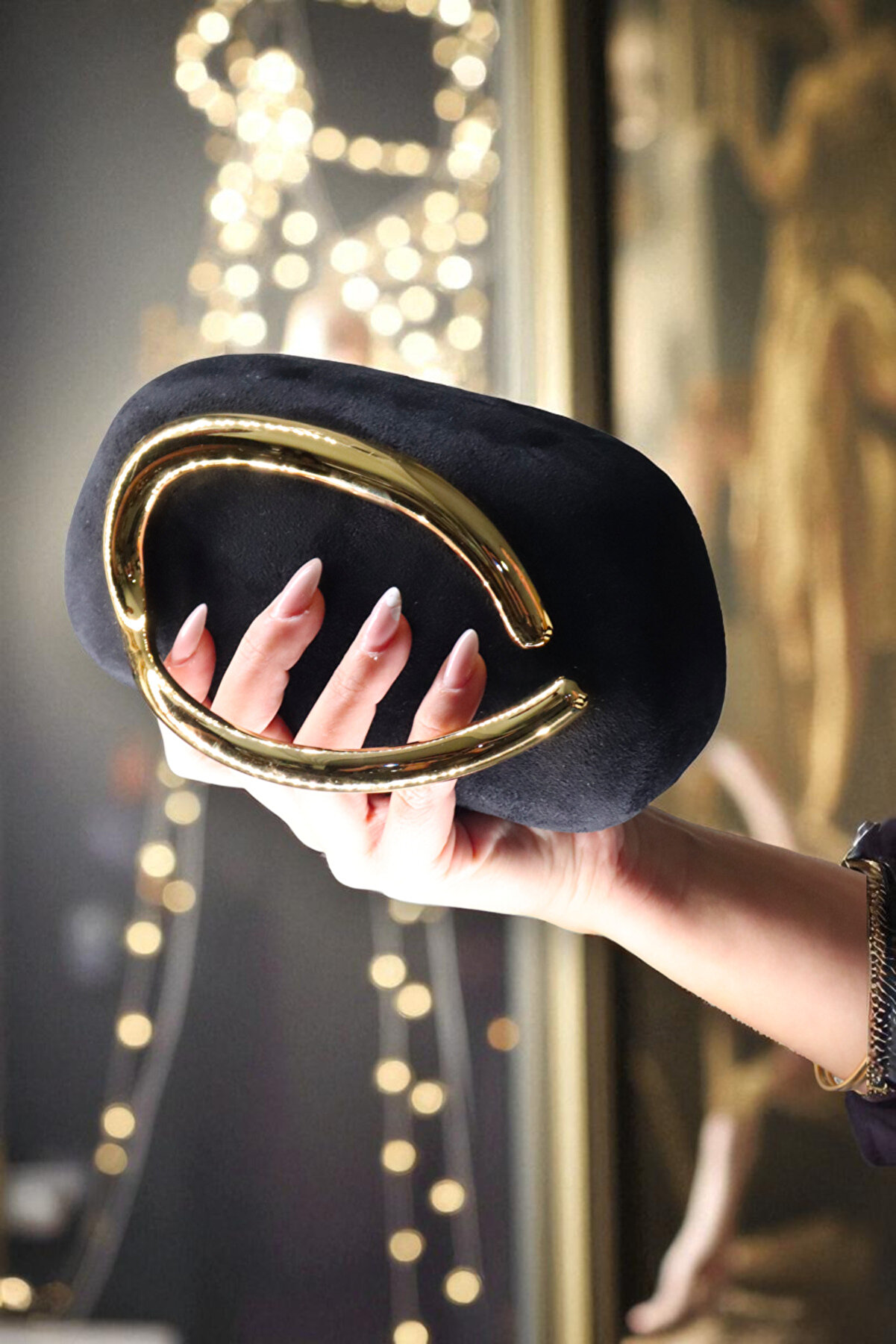 HFKY Kadın Aksesuarlı Clutch Çanta - Abiye ve Gece Kıyafetleri İçin