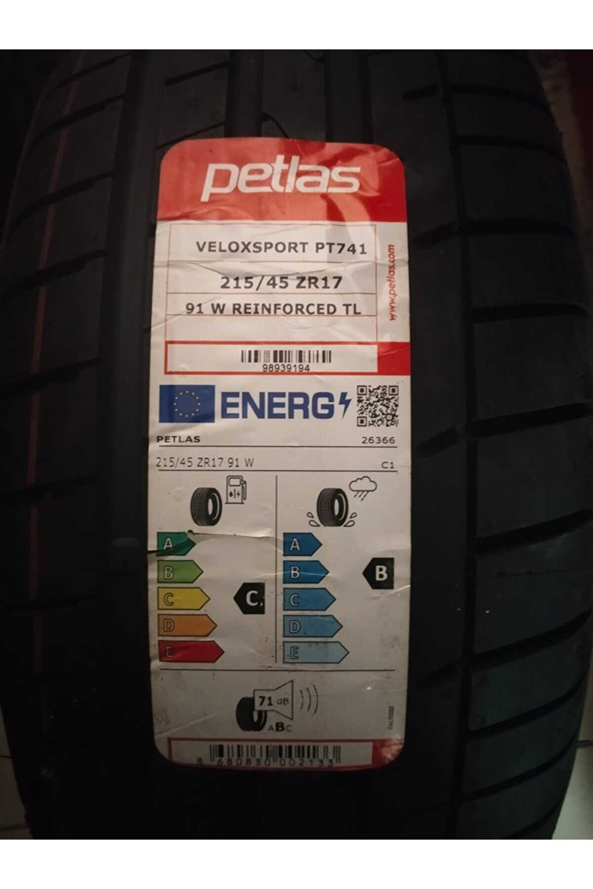 215/45ZR17 91W REİNF. VELOXSPORT PT741 YAZ LASTİĞİ 2024 ÜRETİM