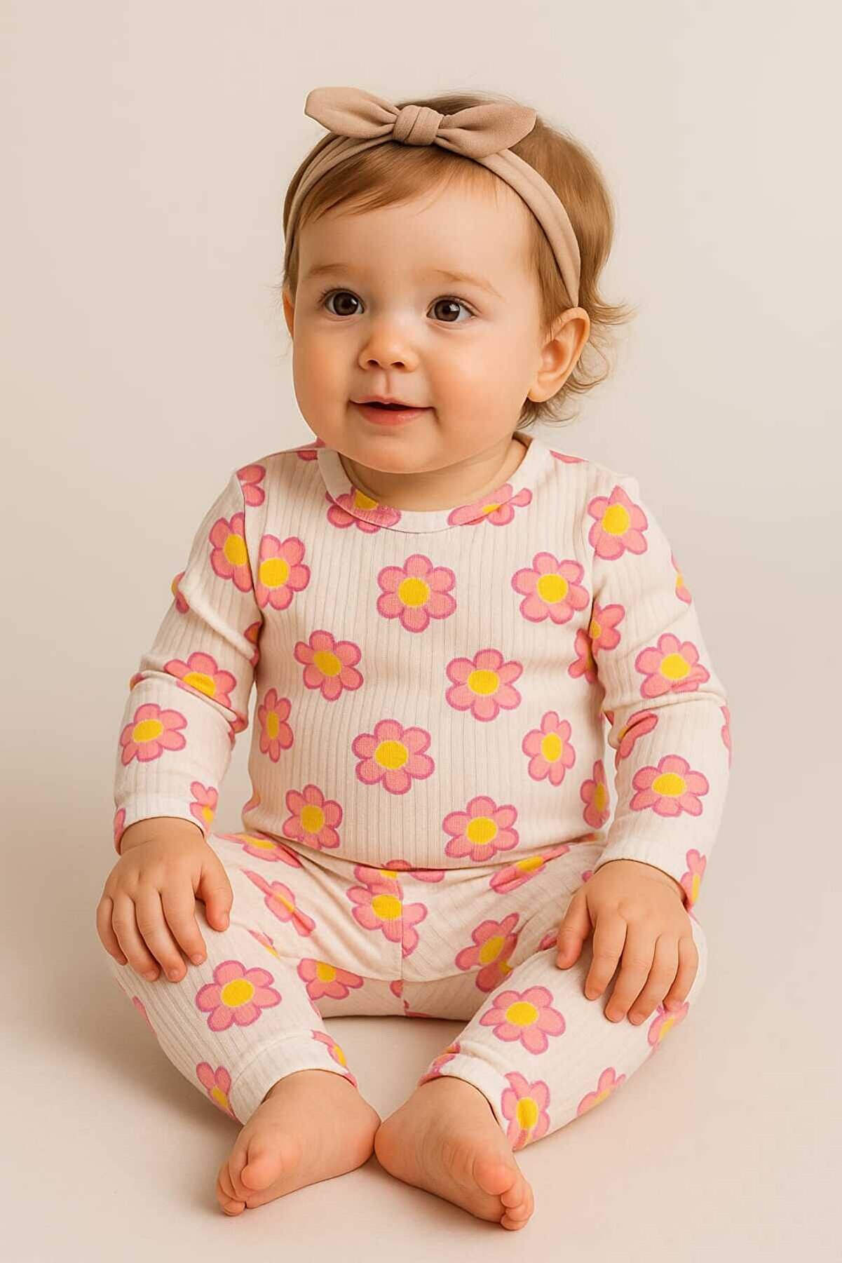 aden kids raporlu kumaş desenli çocuk pijama takımı - 141.05 TL