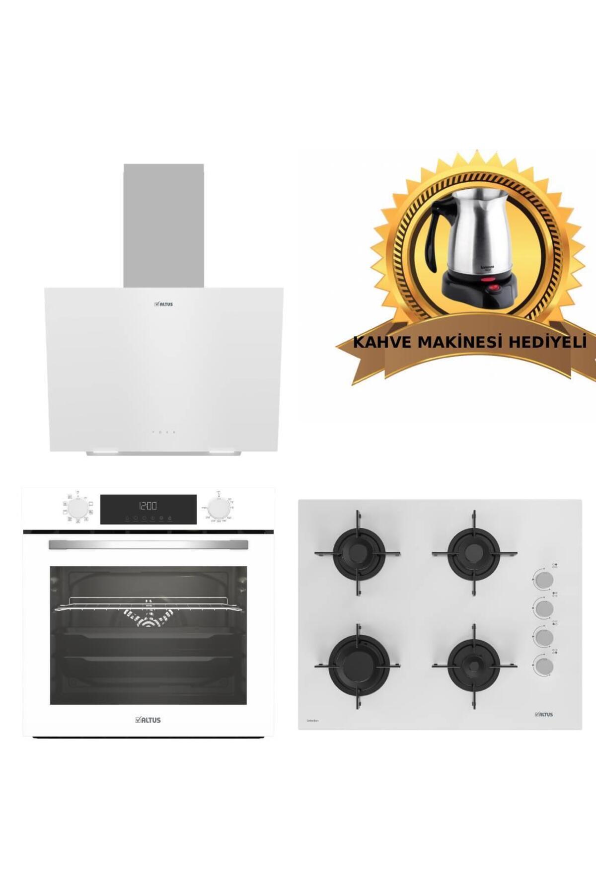 Ala Beyaz Cam Ankastre Set 570 W - 159 Dw 65cm - 332 W Turbolu - (Kahve Makinesi Hediyeli)