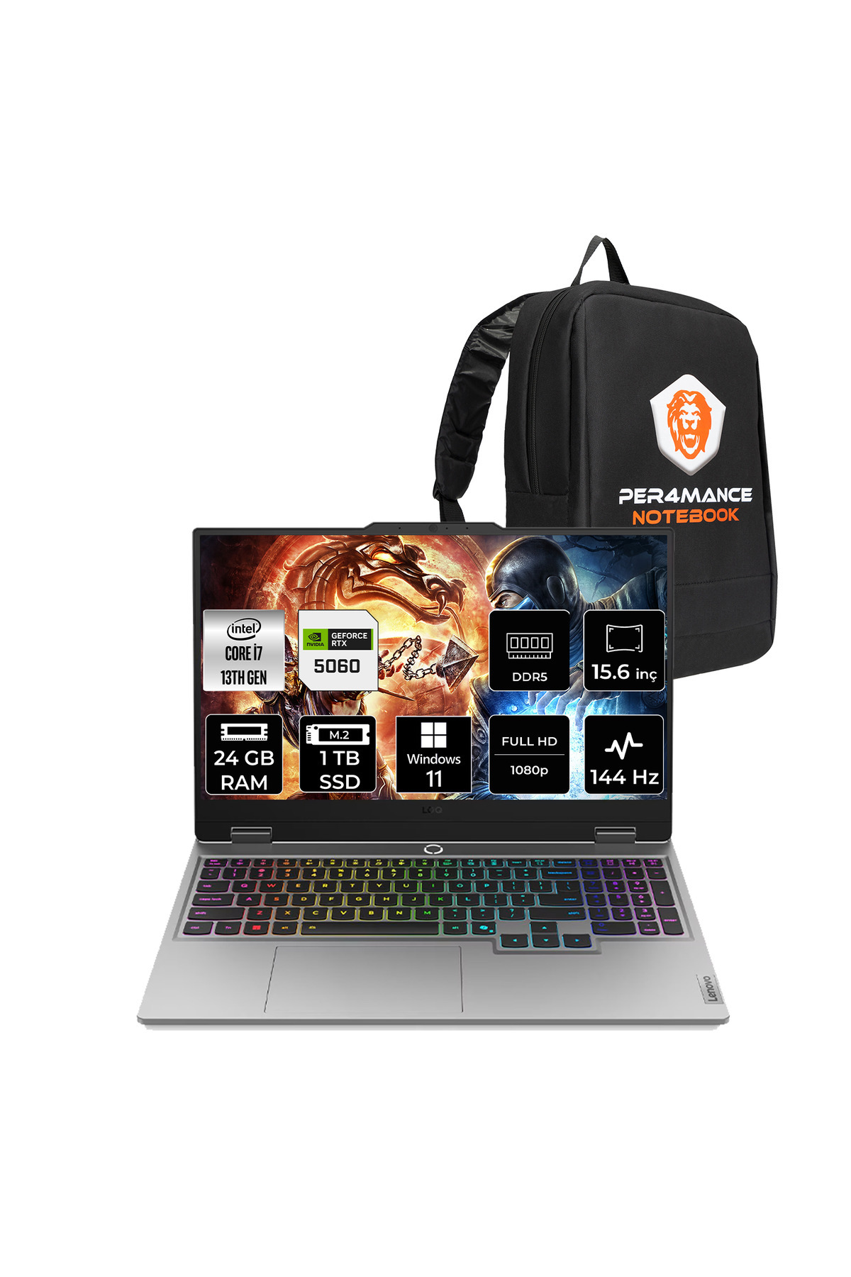 LOQ i7-13700HX 24GB 1TB SSD RTX5060/8GB 100W 144Hz FHD 15.6