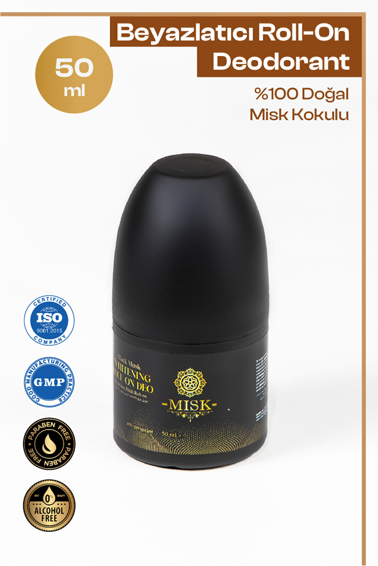 misk Unisex Roll-On Deodorant & Beyazlatıcı - Doğal İçeriklerle