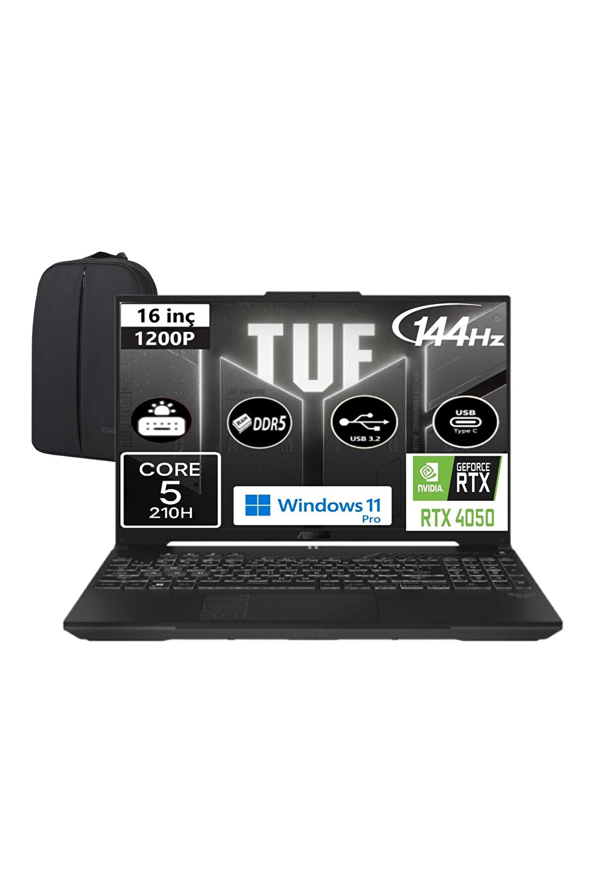 Tuf Gaming F16 FX607VU-RL146 Core 5 210H 8 GB Ram 512 GB SSD RTX4050 16