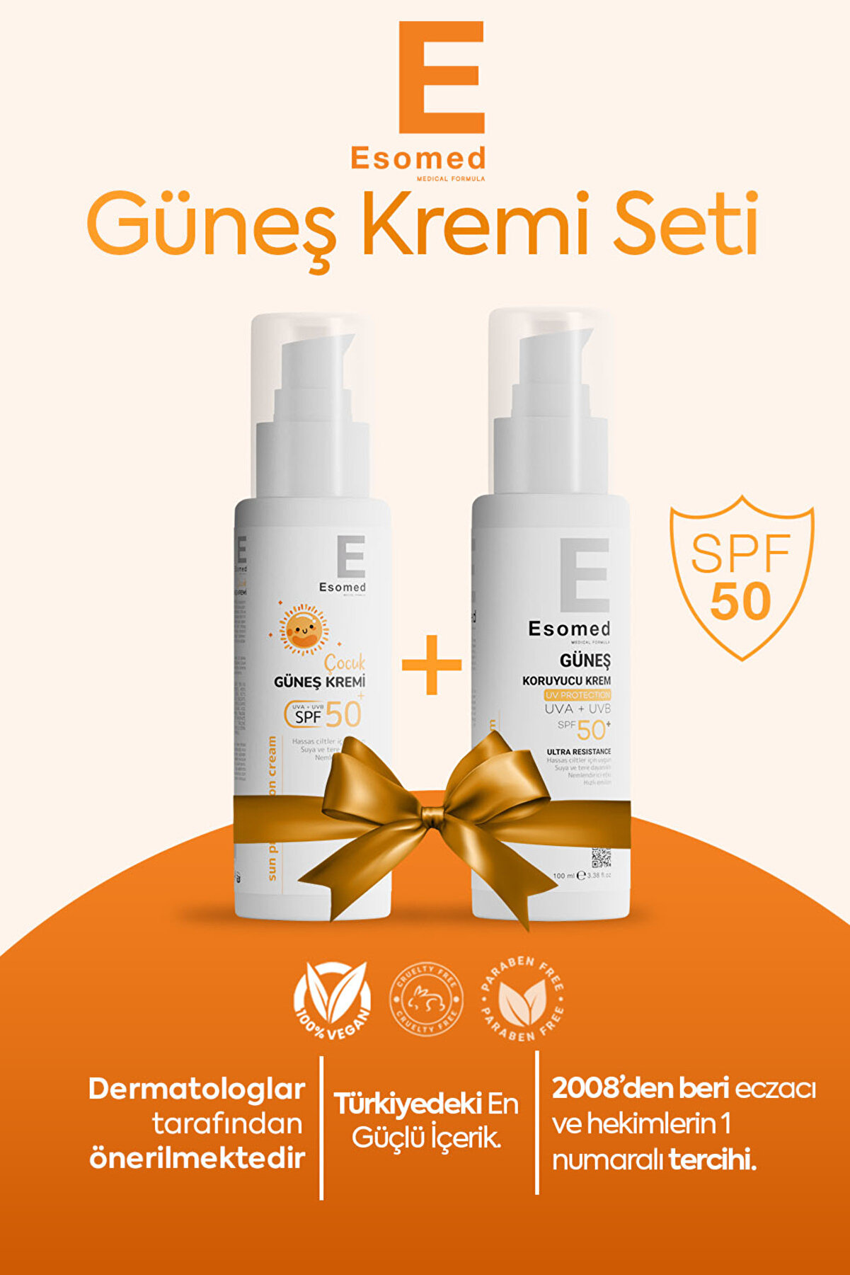 Esomed Güneş Kremi Seti SPF50+ Çocuk Güneş Koruma Kremi Yüksek Koruyucu UVA UVB