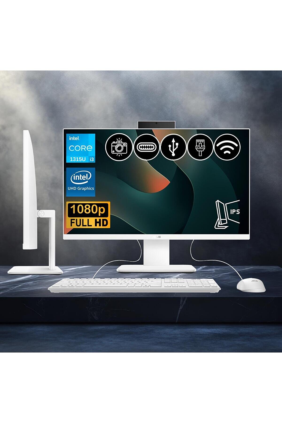 V440VAK-I38256W0D ATL3 i3-1315U 8GB DDR5 2TB Nvme SSD 23.8